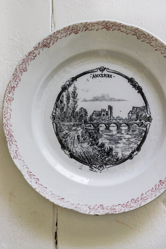 Antique French Transferware Plate  - Auxerre