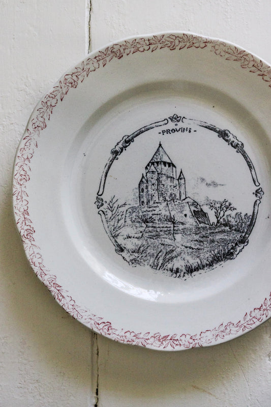 Antique French Transferware Plate  - Provins