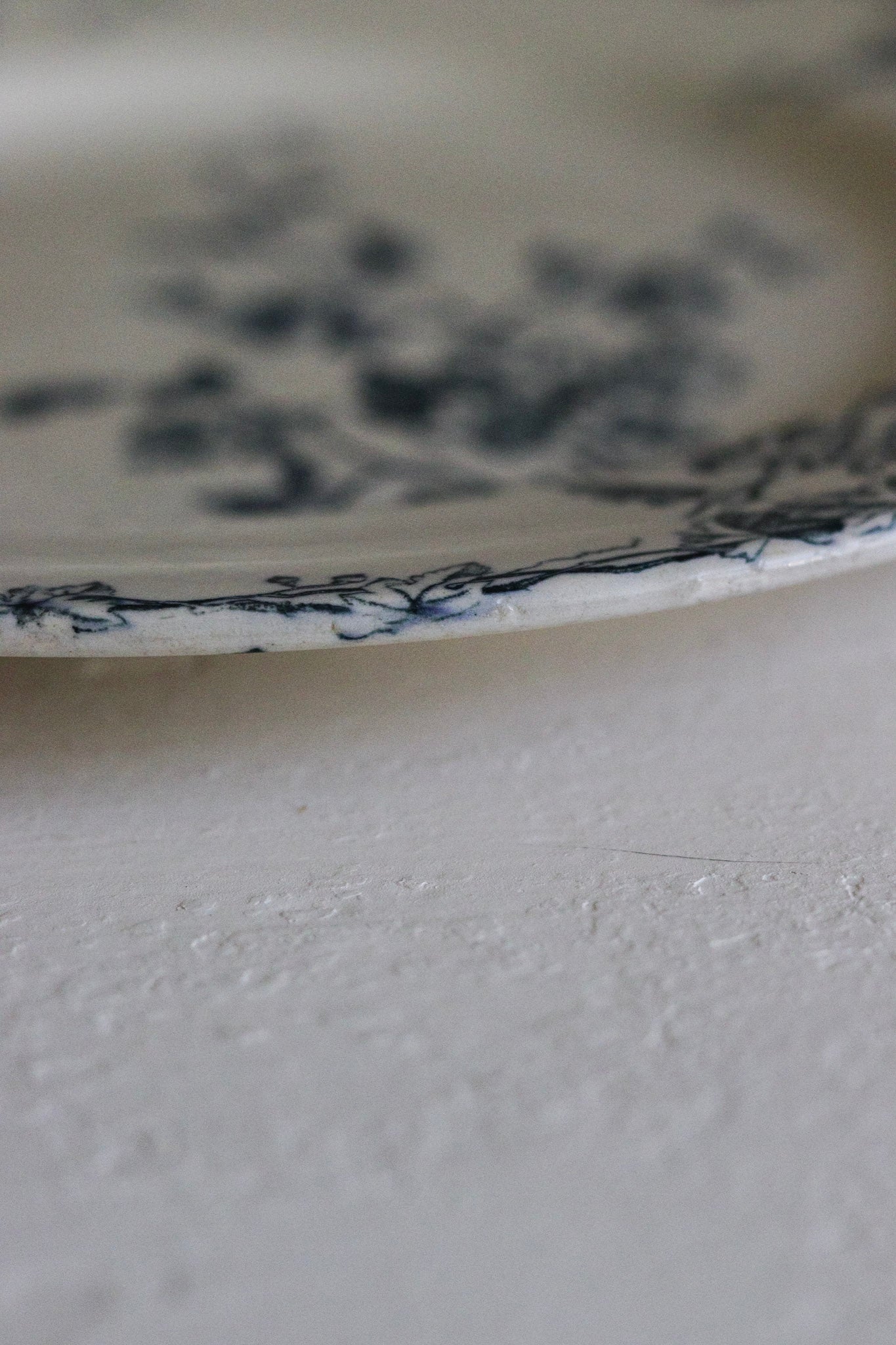 Antique French Transferware Plate with Flowers