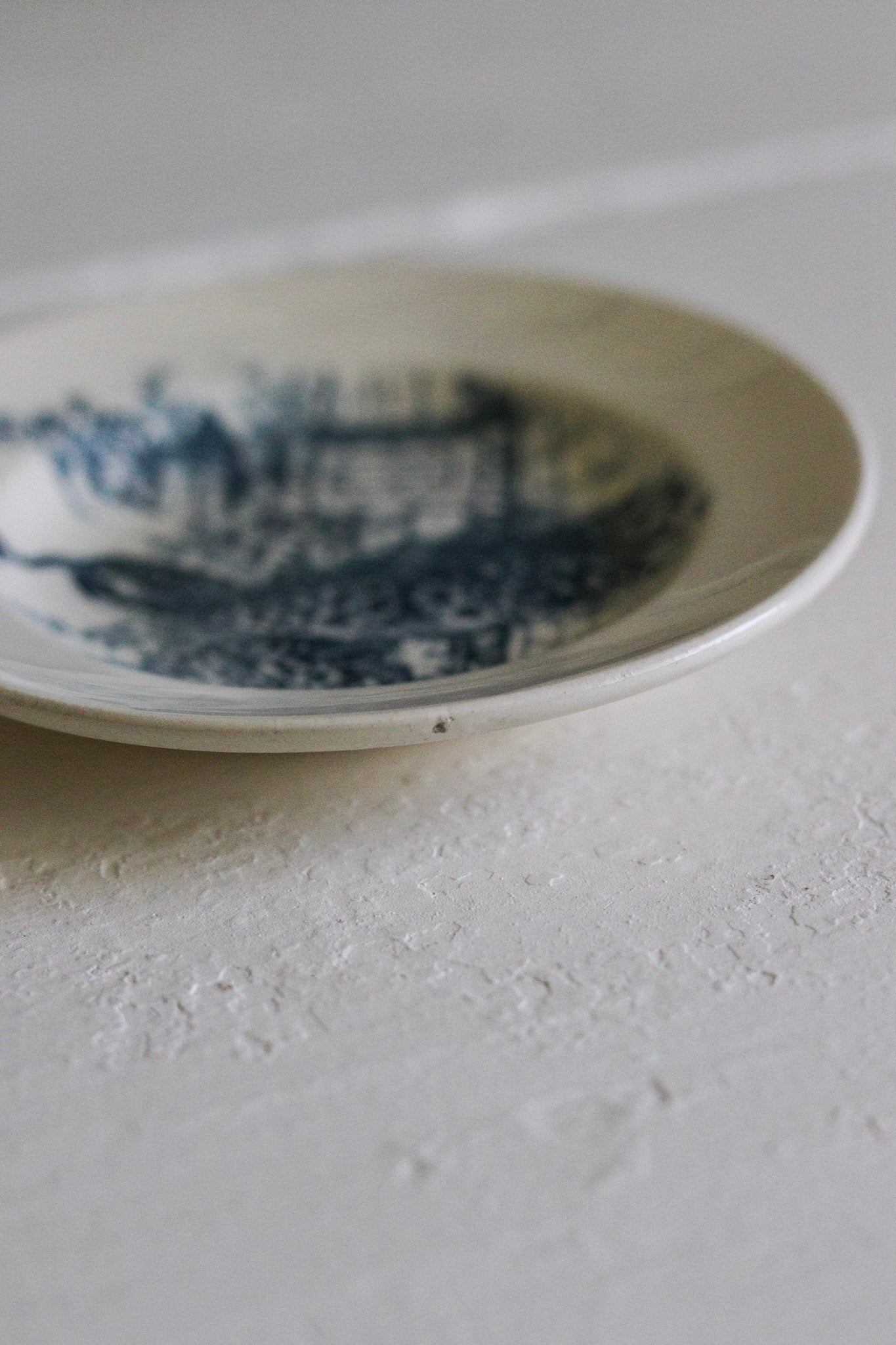 Antique French Transferware Child's Dînette Shallow Bowl with Peacock No.1