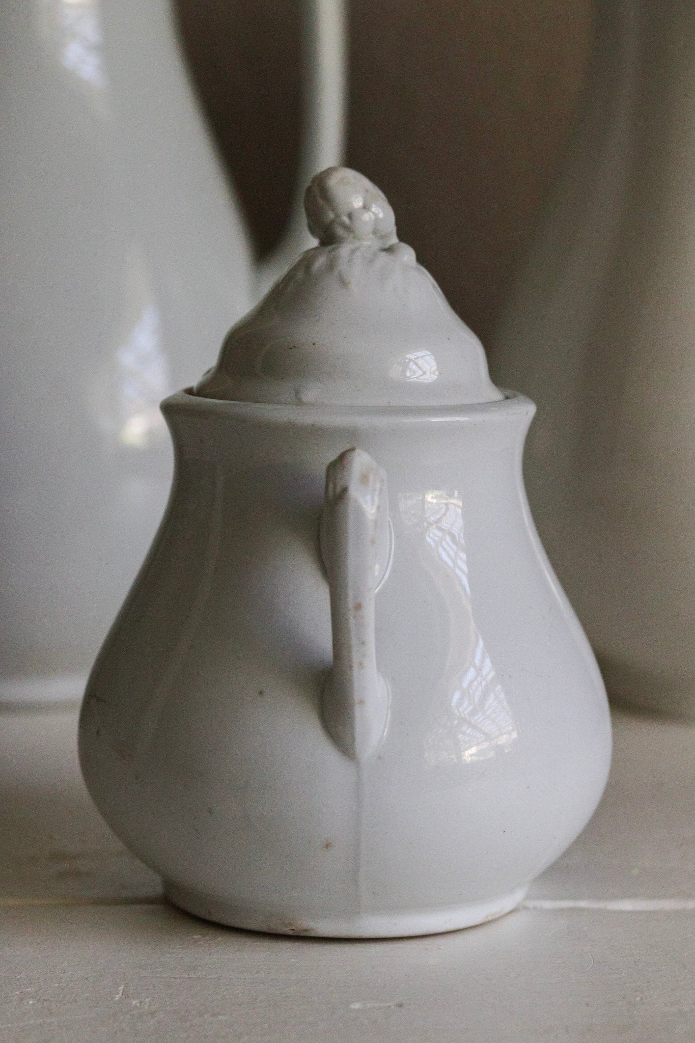 Antique Ironstone Sugar Bowl