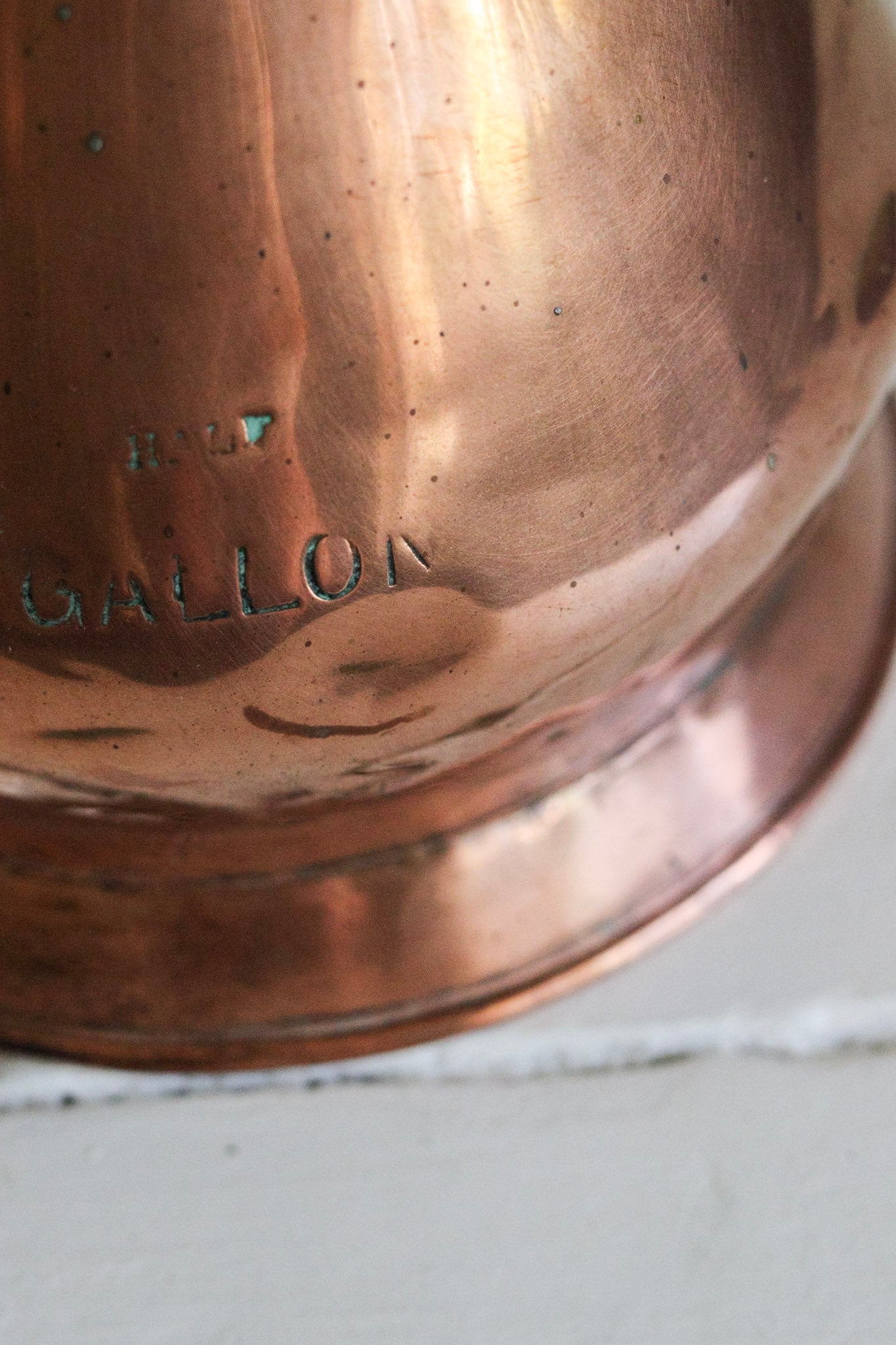 Antique English Copper Half Gallon Measuring Jug