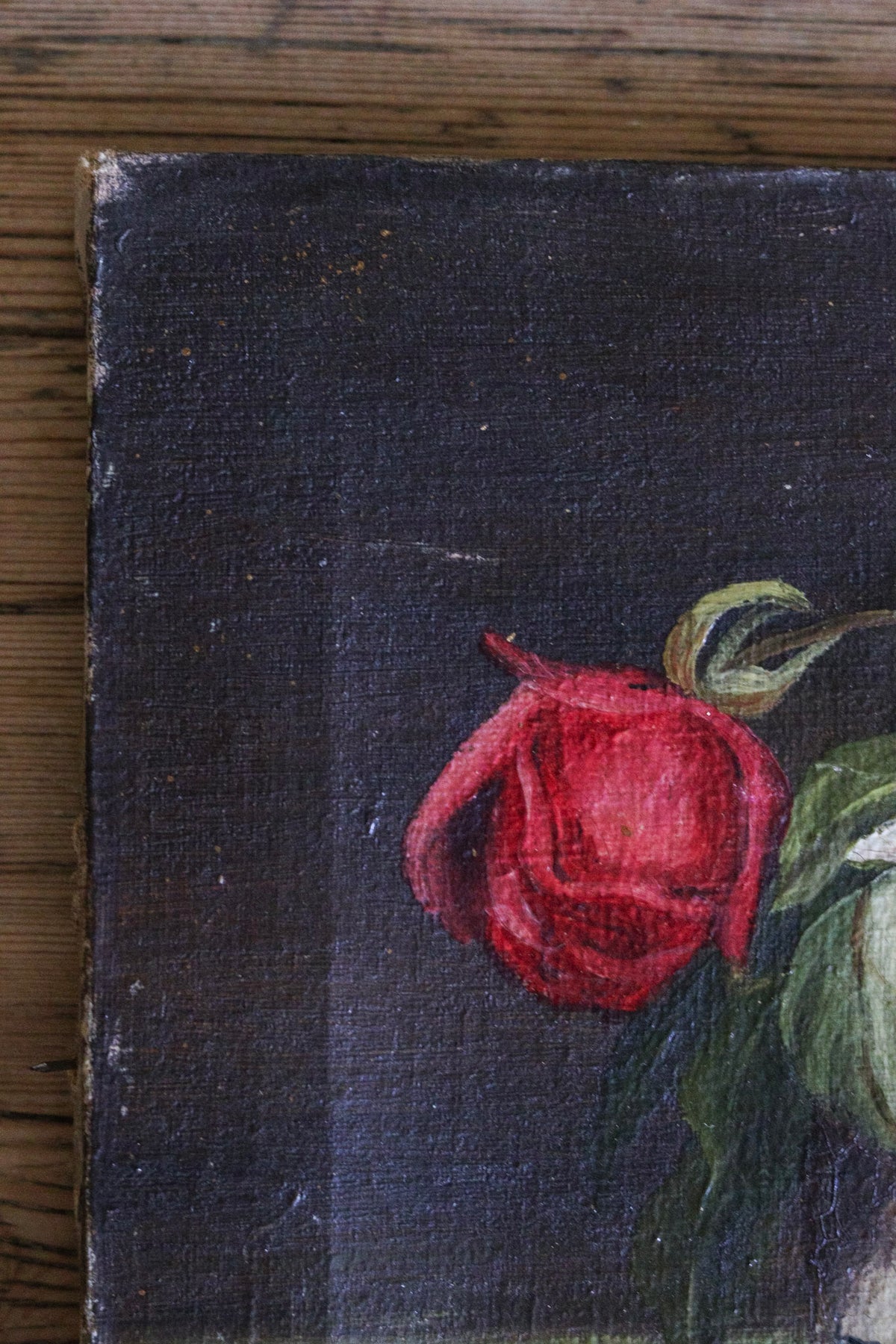 English Roses in Vase Oil Painting