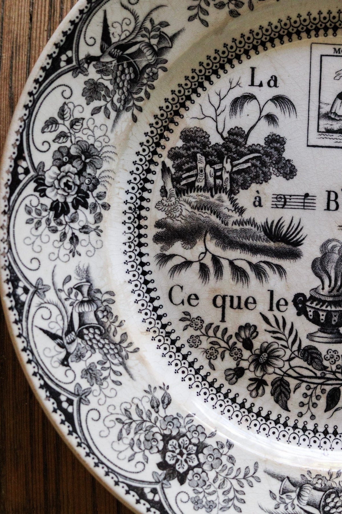 Antique French Transferware Plate