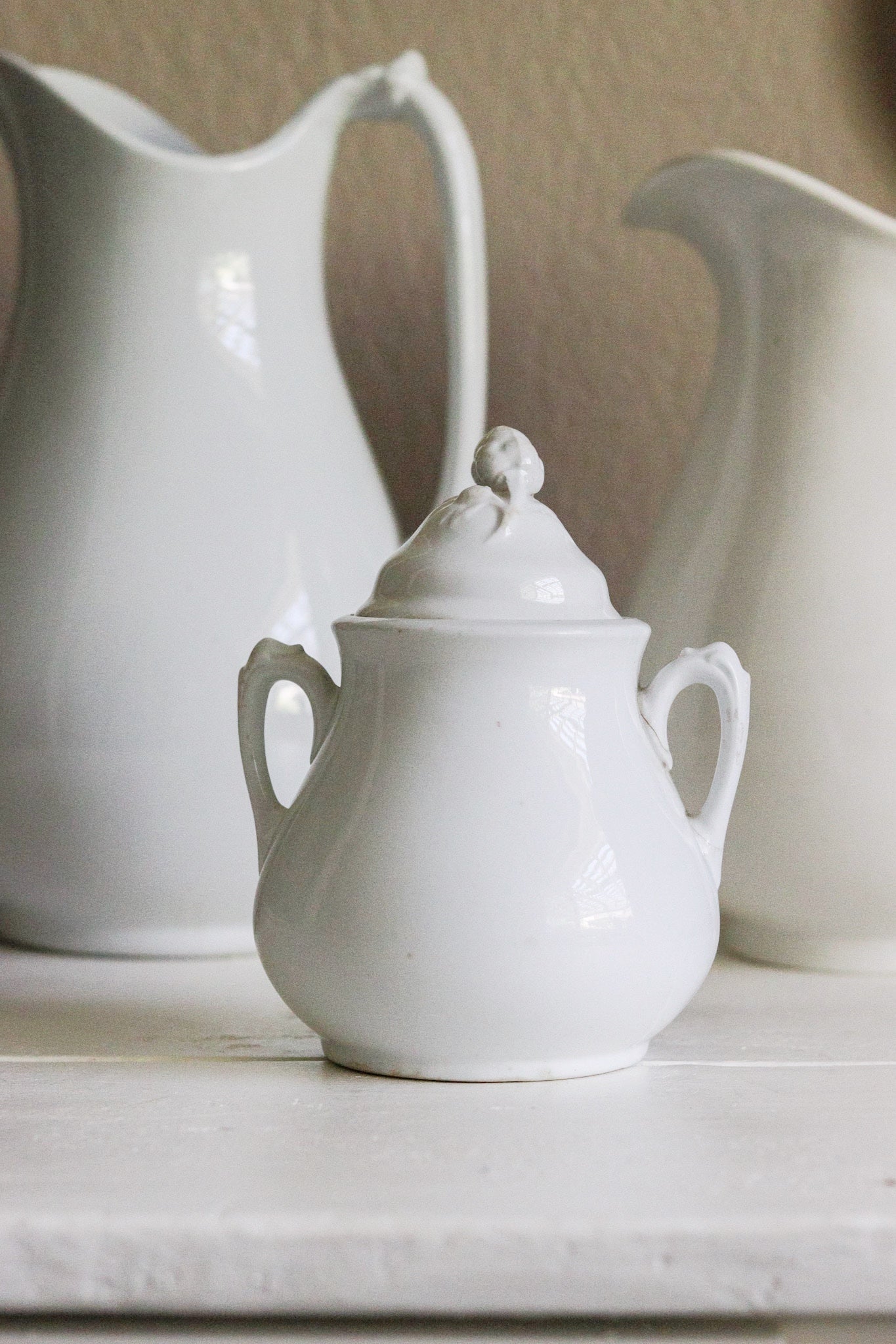 Antique Ironstone Sugar Bowl
