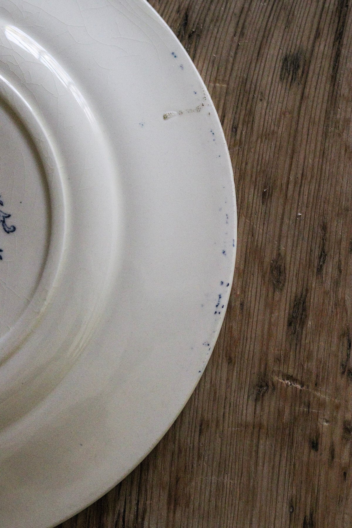 Antique French Transferware Plate with Roses
