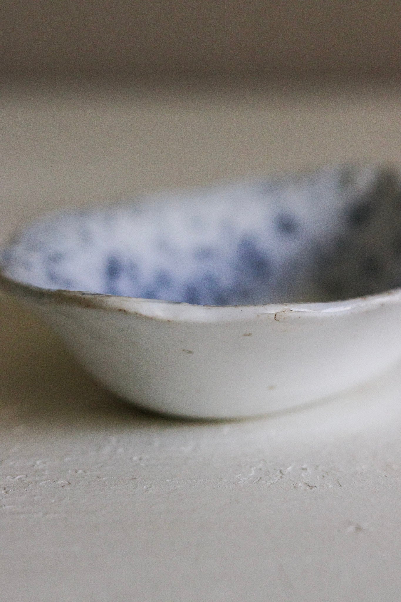 Petite Antique English Transferware Dish with Flowers