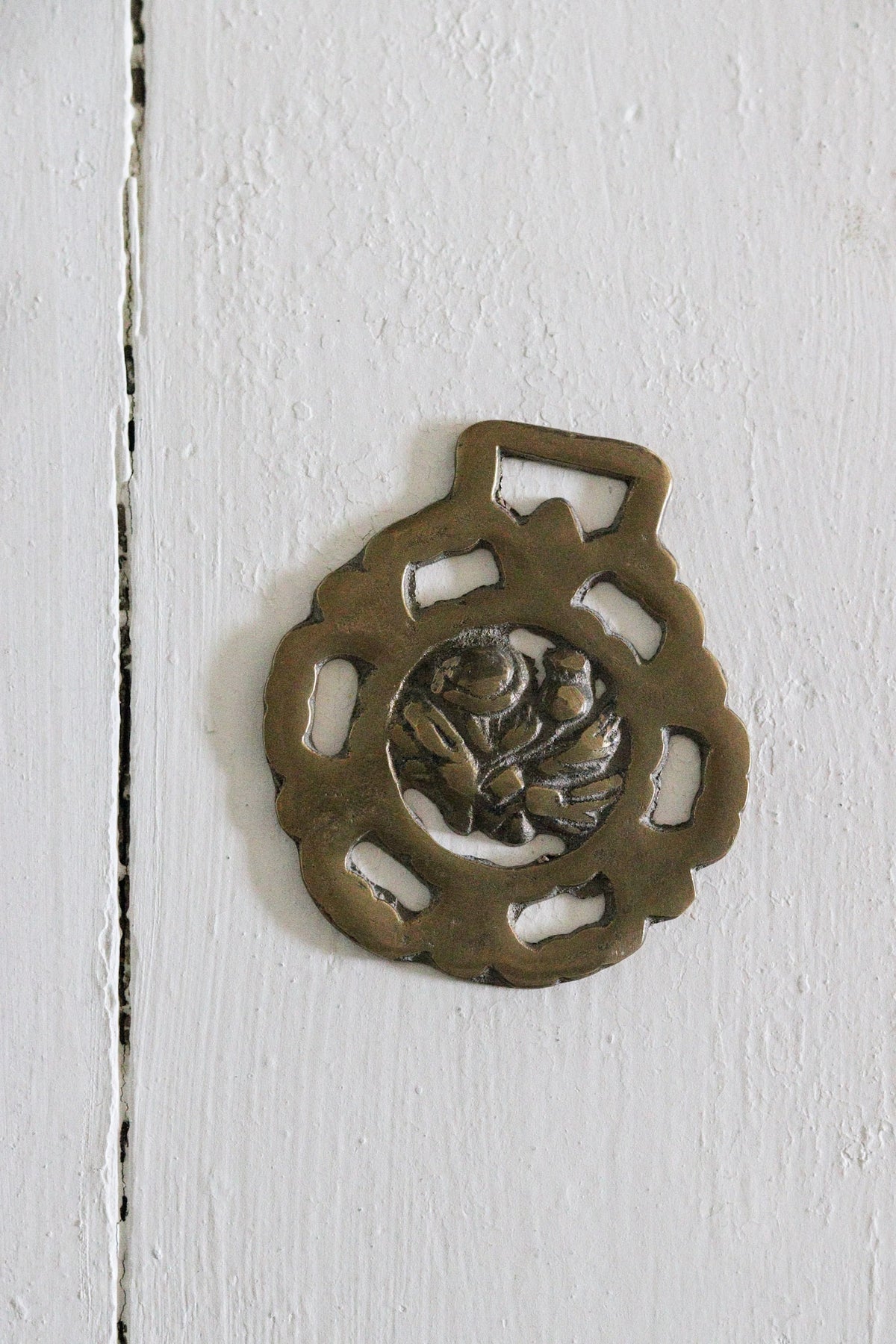 English Horse Brass - Rose & Thistle