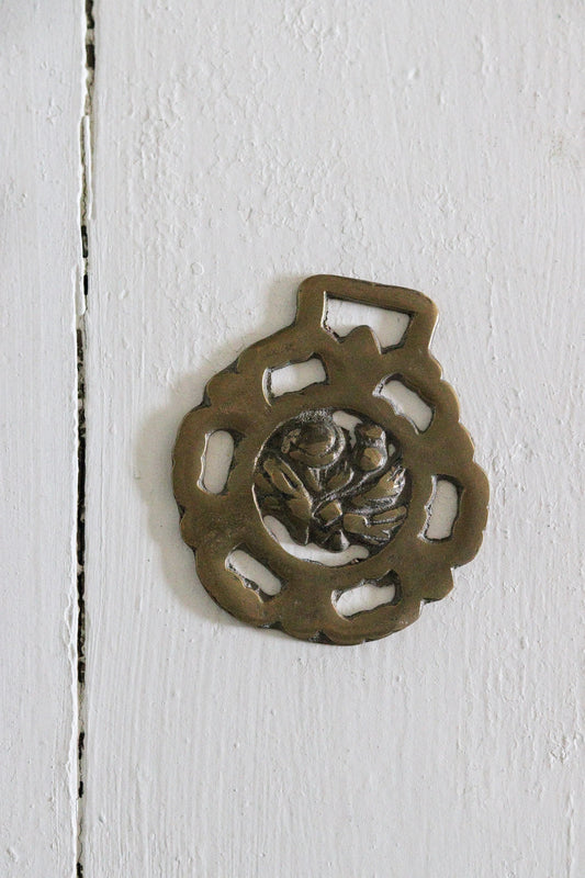 English Horse Brass - Rose & Thistle