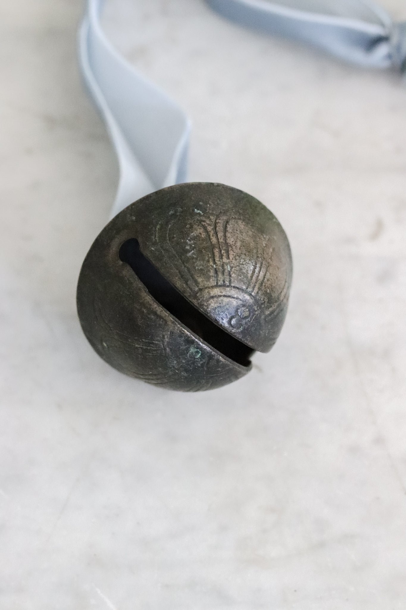 Vintage Sleigh Bell with Velvet Ribbon