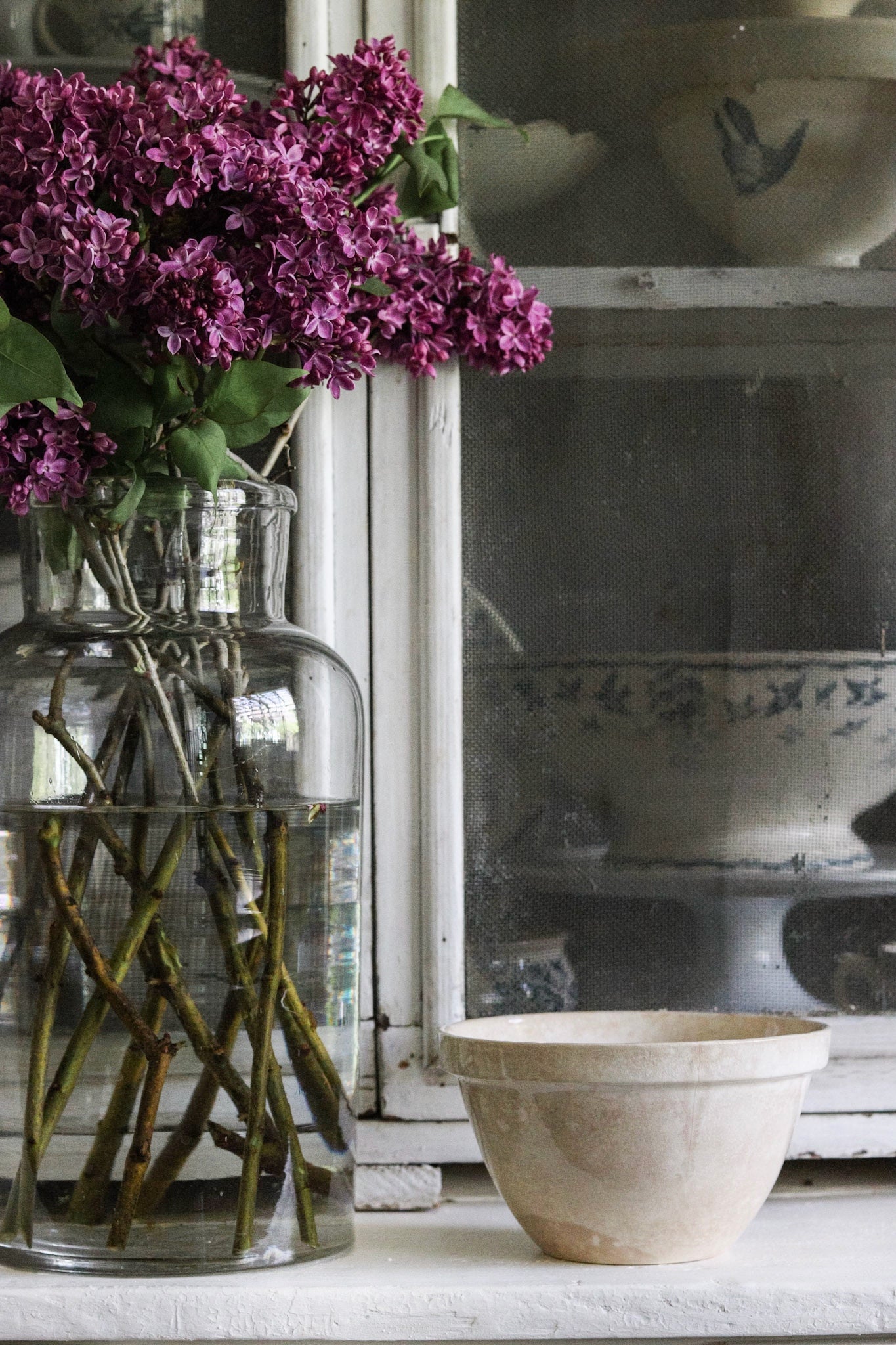 Stained Vintage English Pudding Bowl