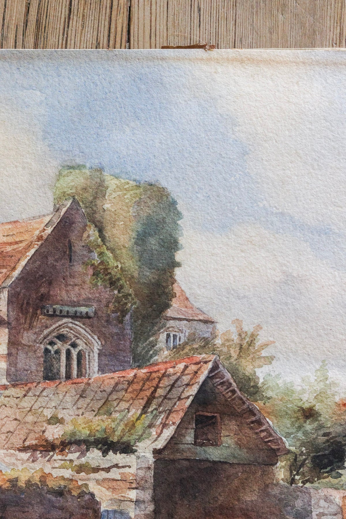 Bishop's Palace Watercolor Painting Dated 1889