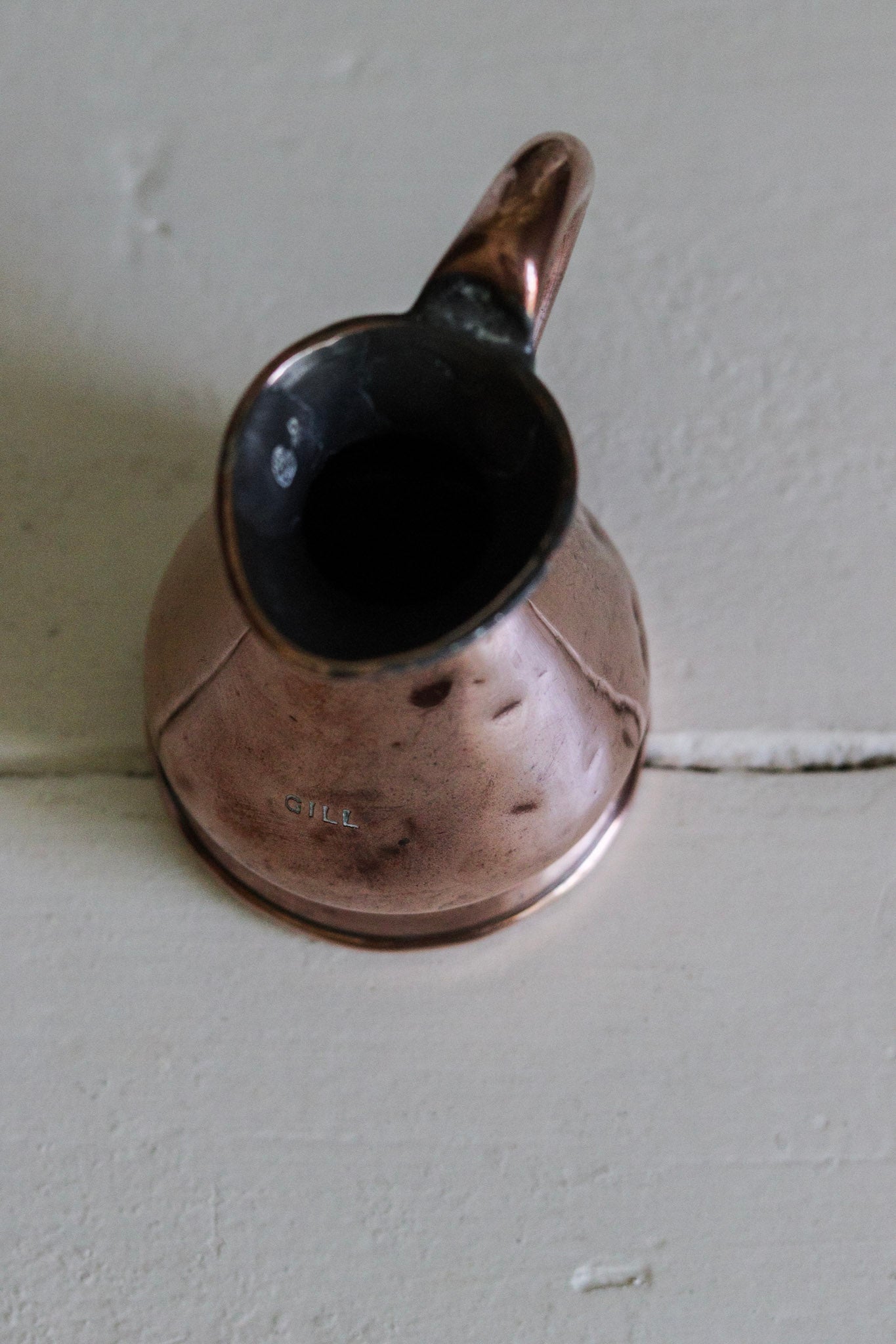 Antique English Copper Gill Measuring Jug