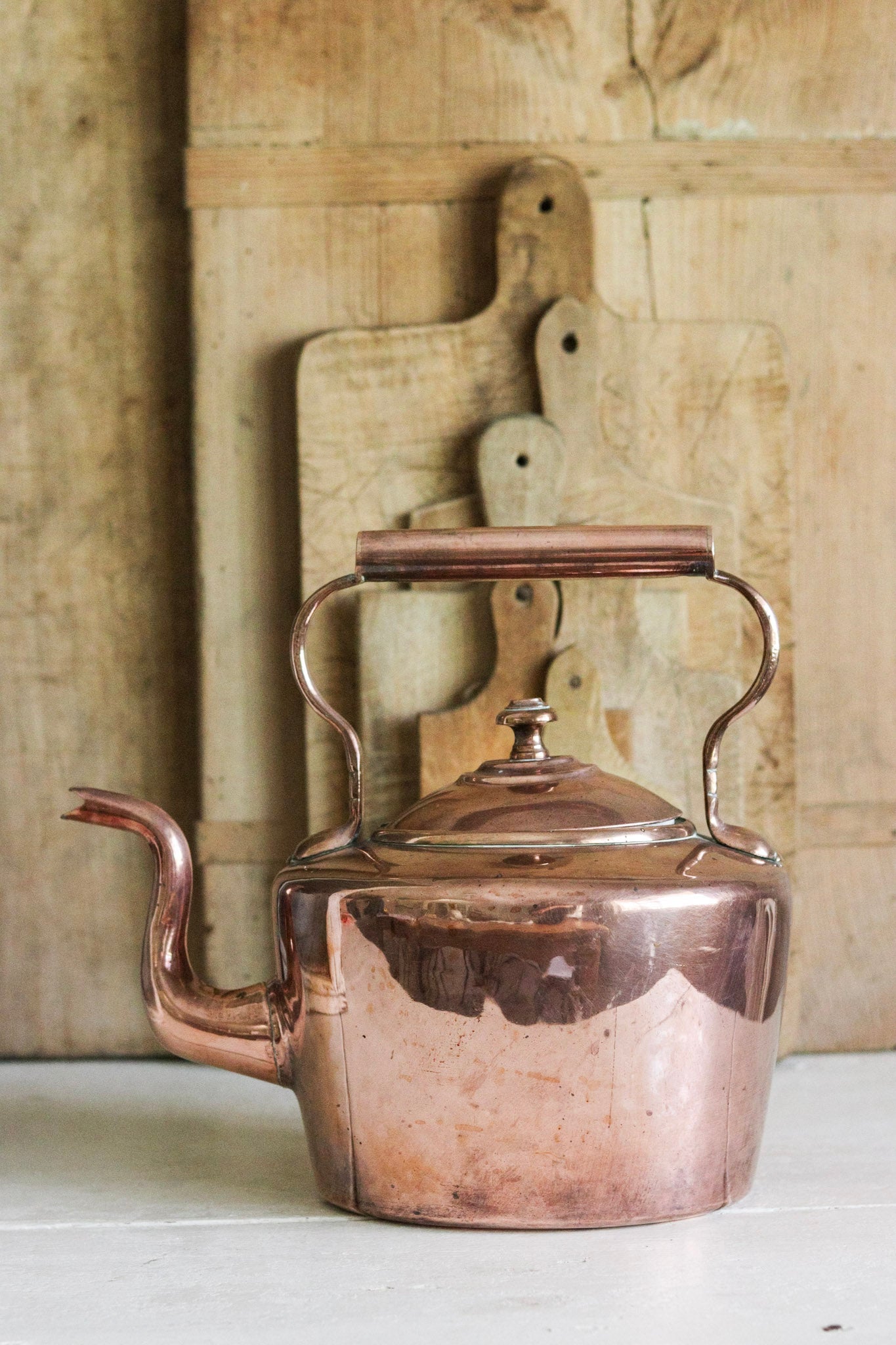 Large Antique English Copper Kettle