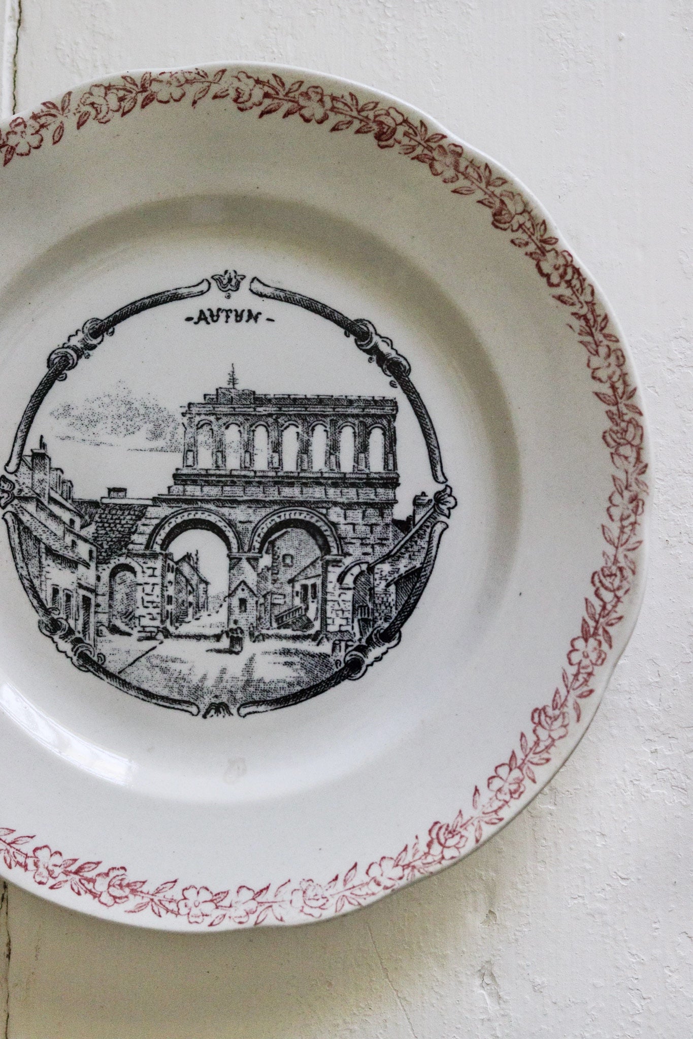 Antique French Transferware Plate  - Autun