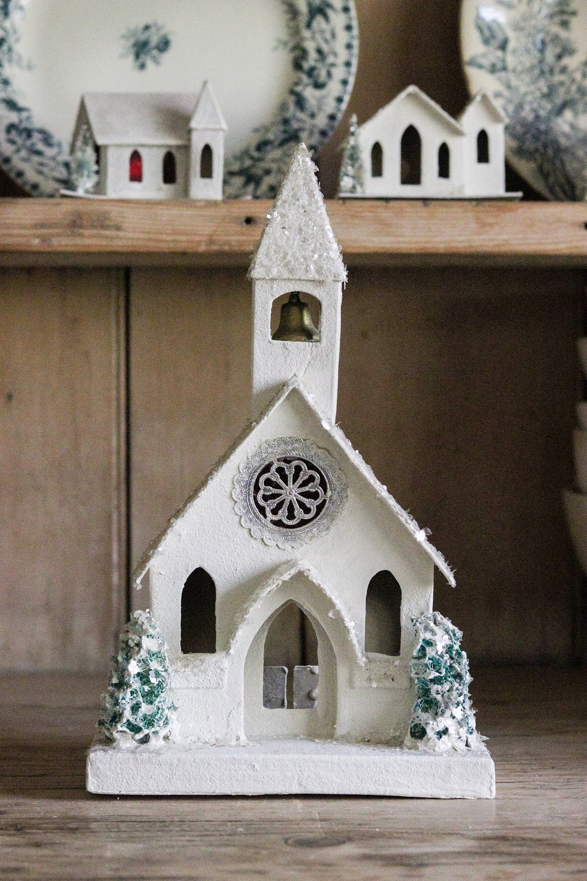 Large Vintage Putz Church
