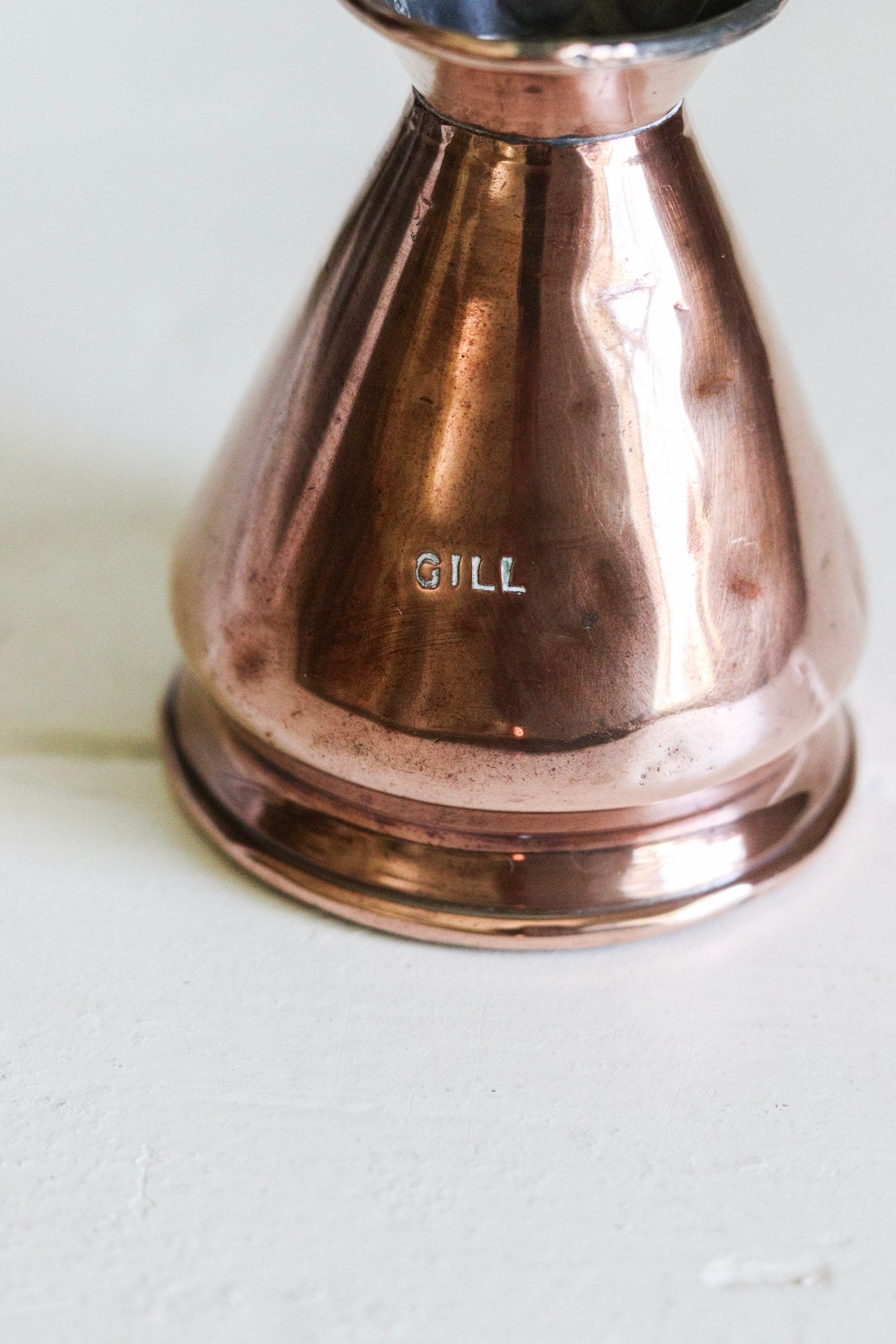 Antique English Copper Gill Measuring Jug