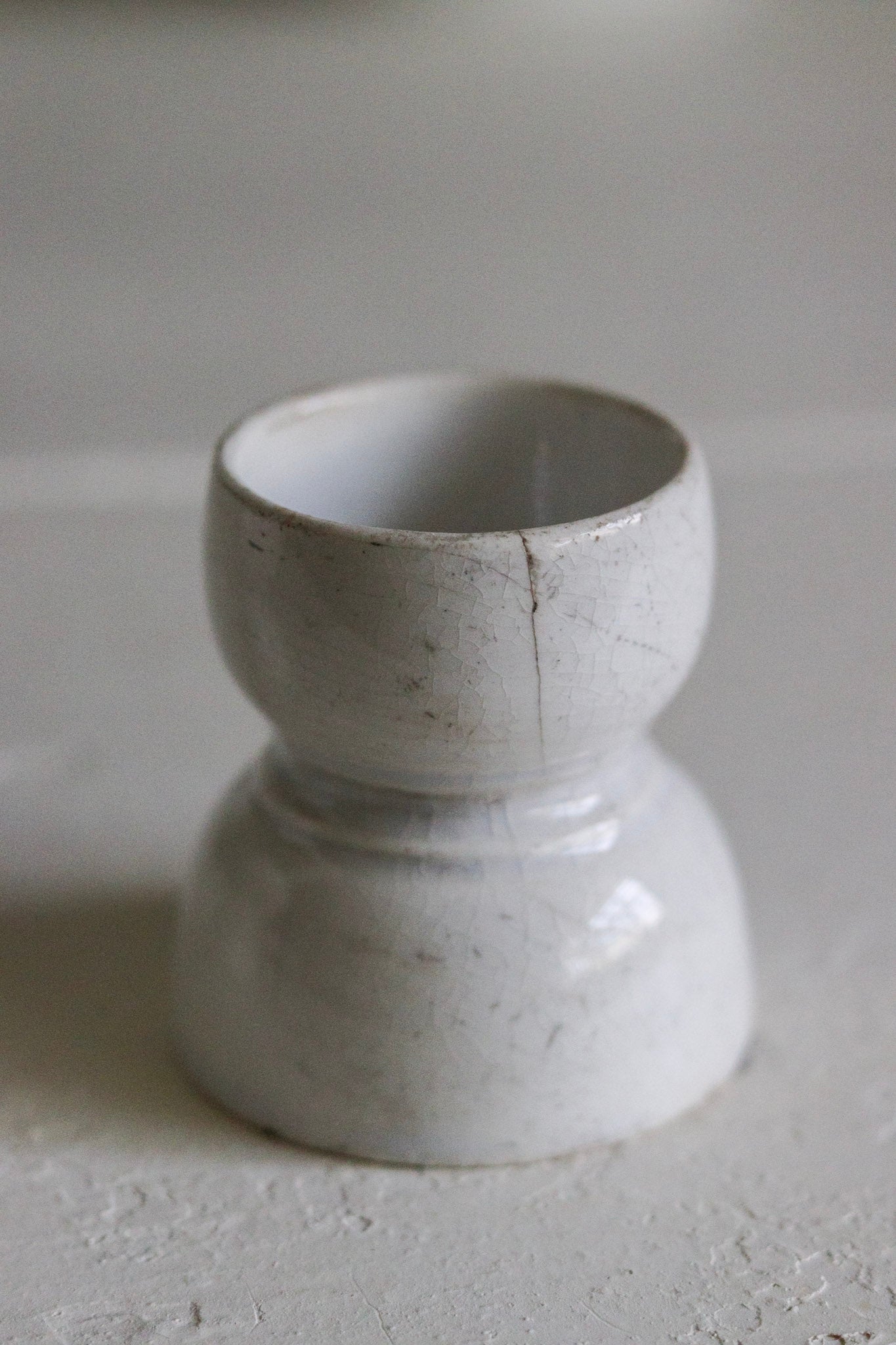 Pair of Antique French Ironstone Egg Cups No.1 - See Description
