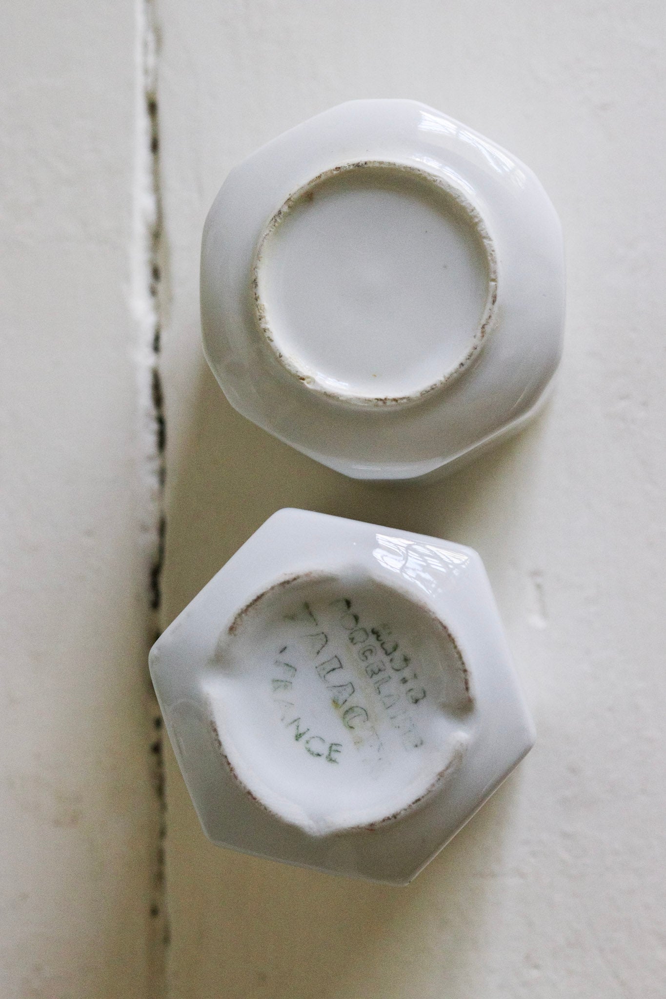 Pair of Vintage French Yogurt Cups