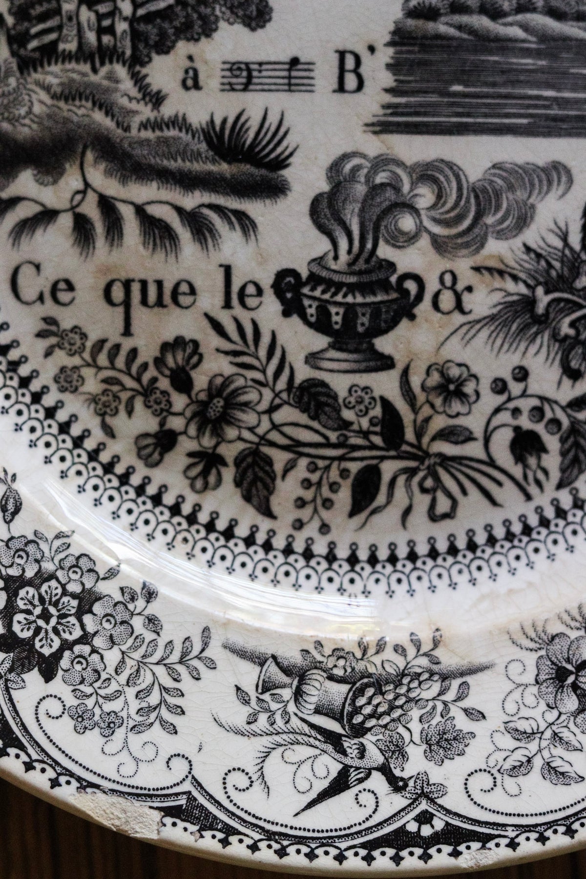 Antique French Transferware Plate