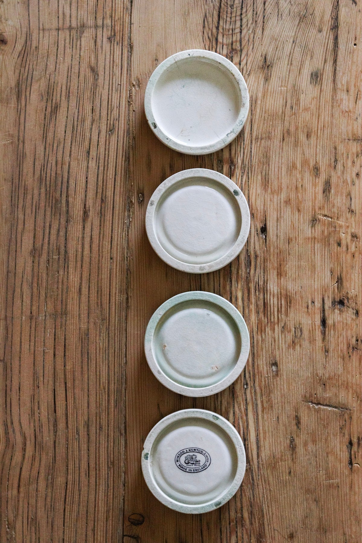 Vintage English Stacking Paint Palette Set