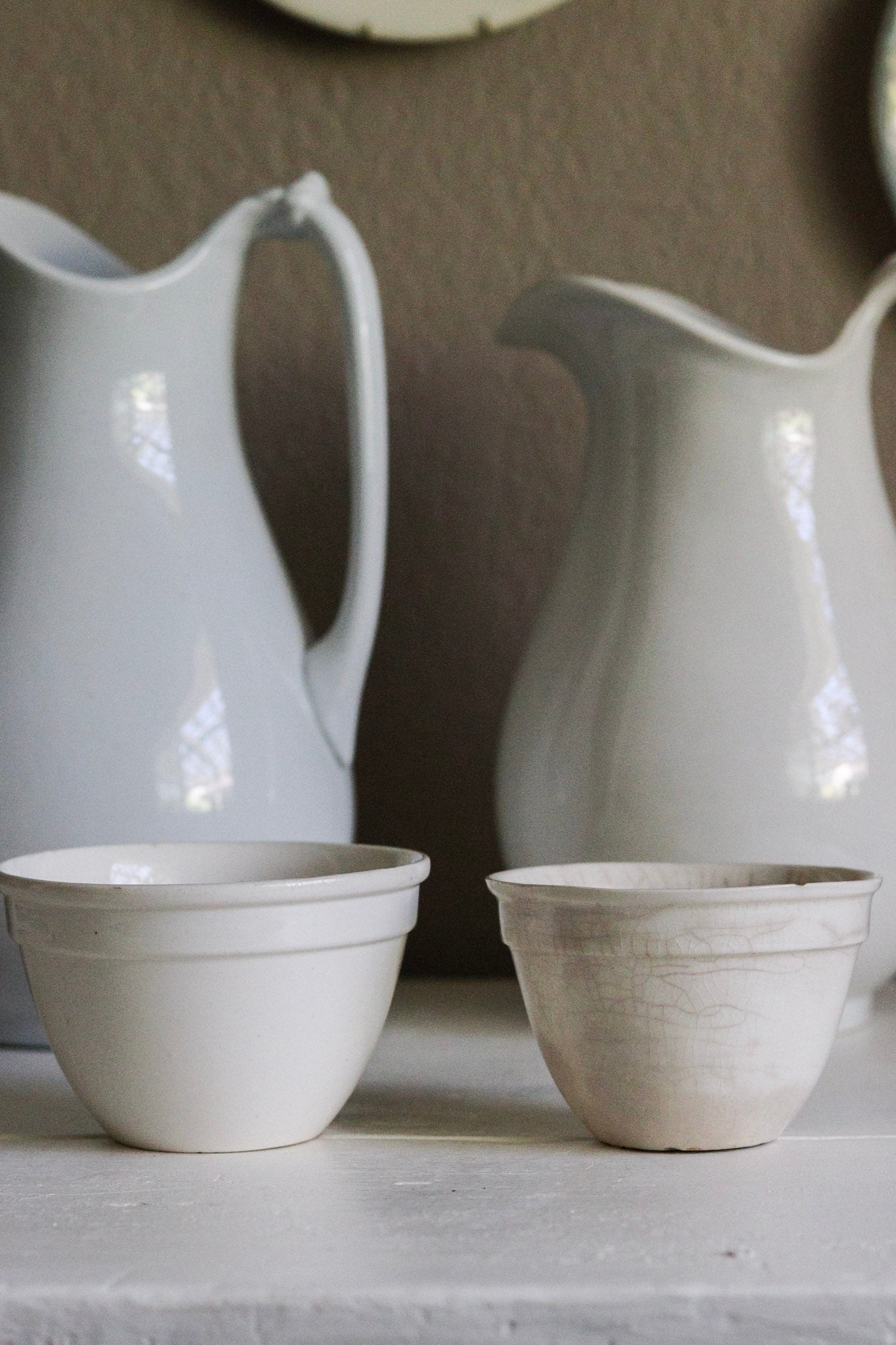 Petite Vintage English Pudding Bowls - Set of Two