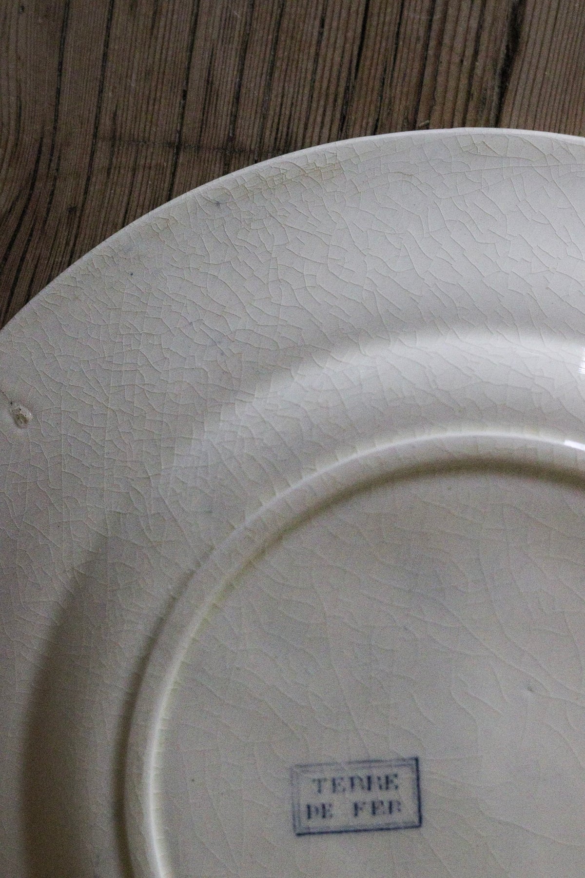 Antique French Transferware Plate with Roses
