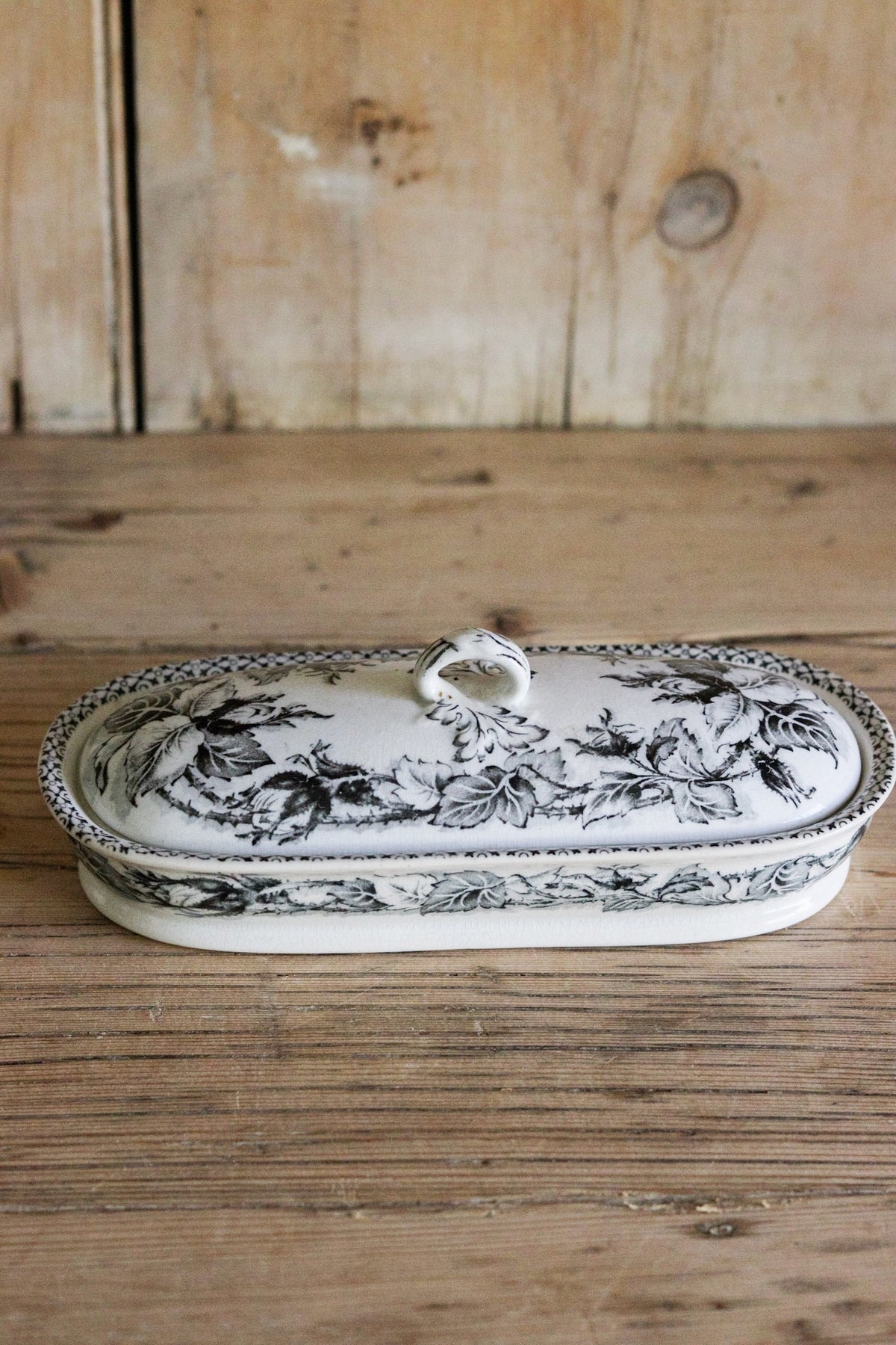 Antique English Transferware Razor Dish