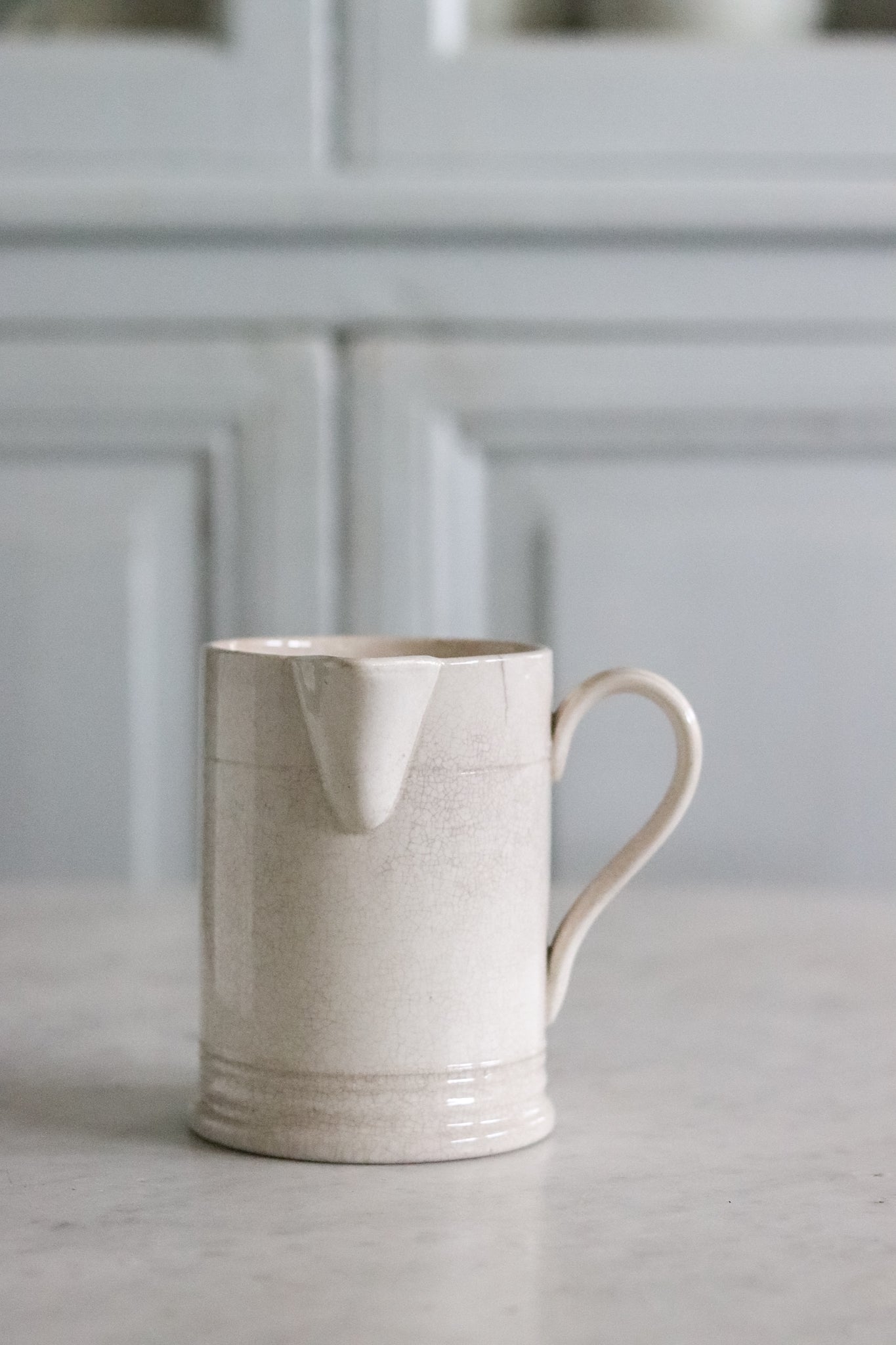 Vintage Ironstone Syrup Pitcher with Staining