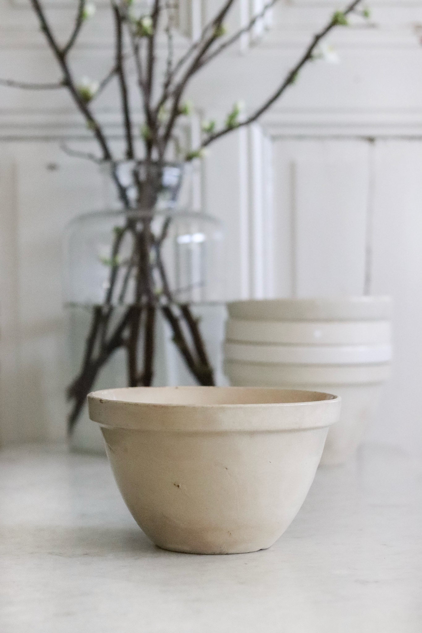 Stained Vintage English Pudding Bowl