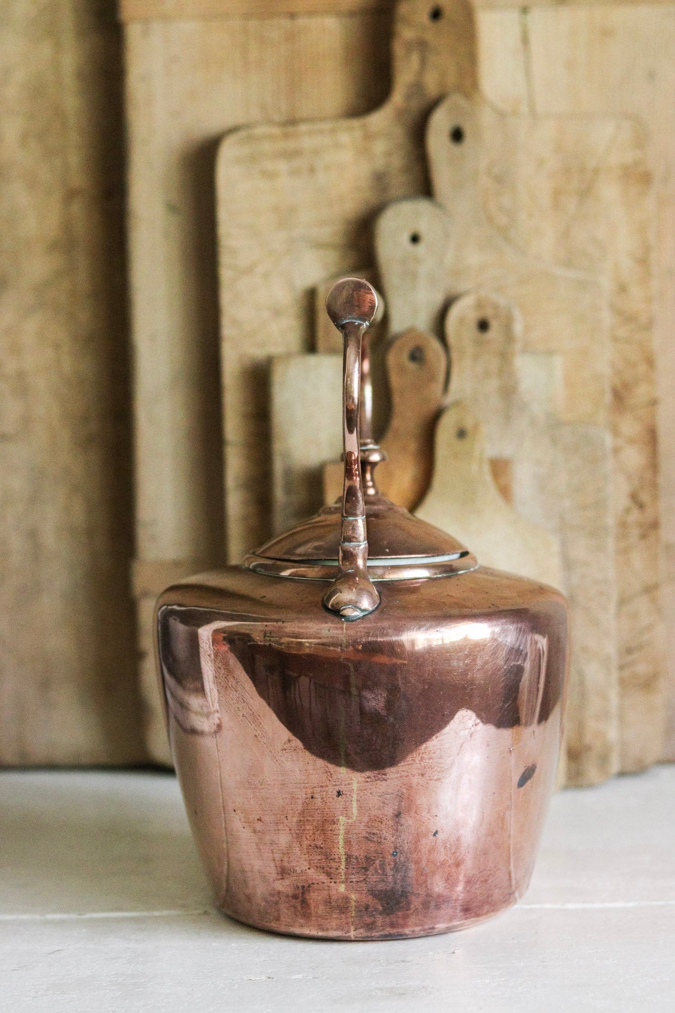 Large Antique English Copper Kettle