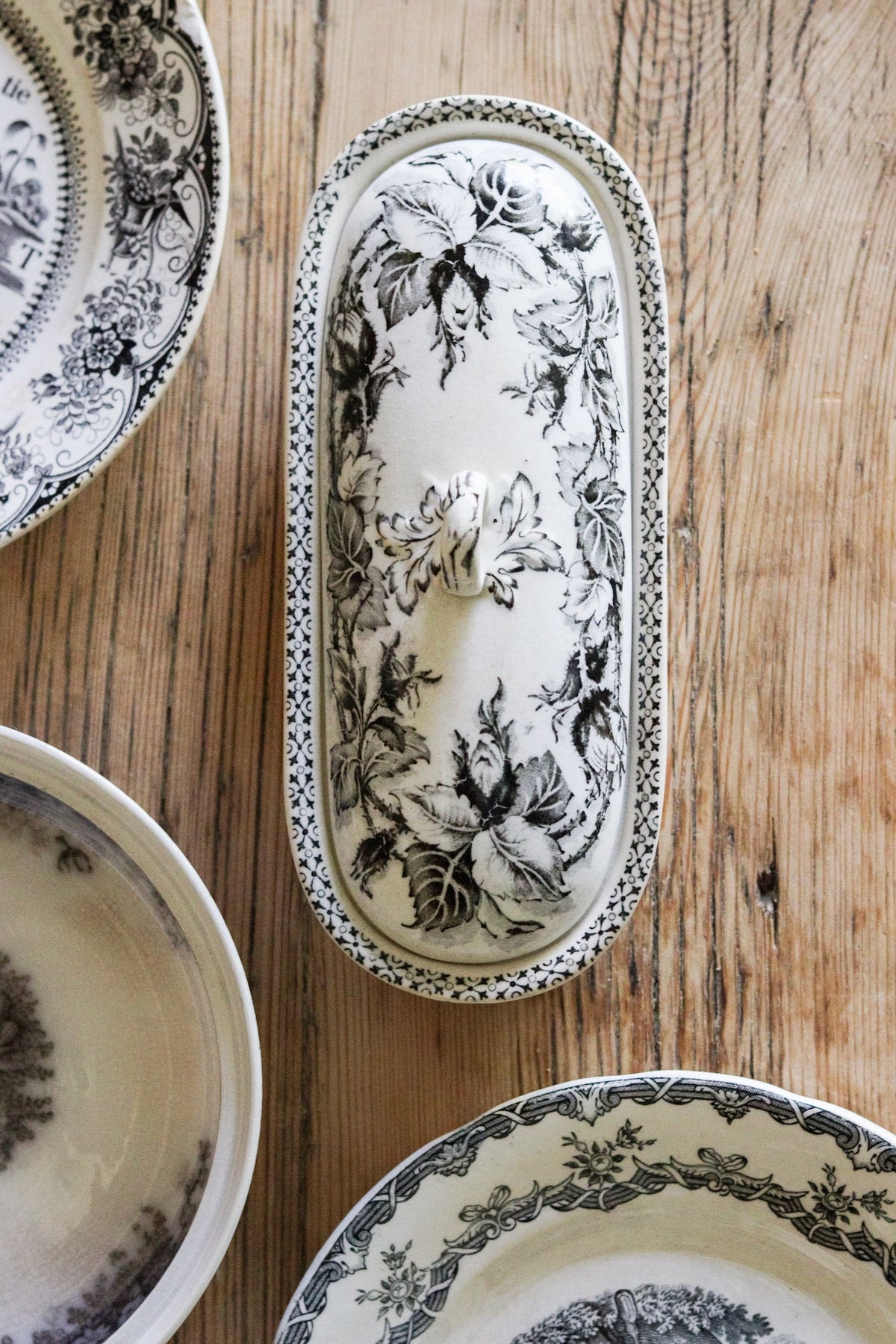 Antique English Transferware Razor Dish
