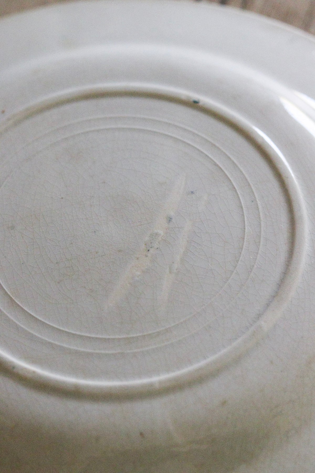 Antique French Transferware Plate with Flowers