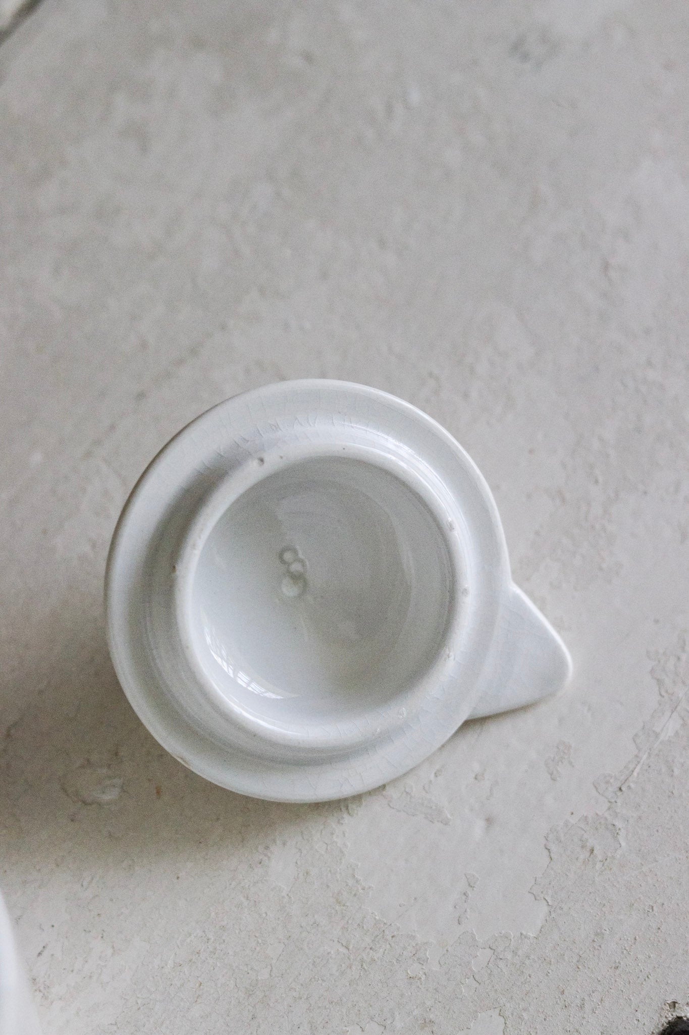 Petite Vintage French Ironstone Creamer with Lid