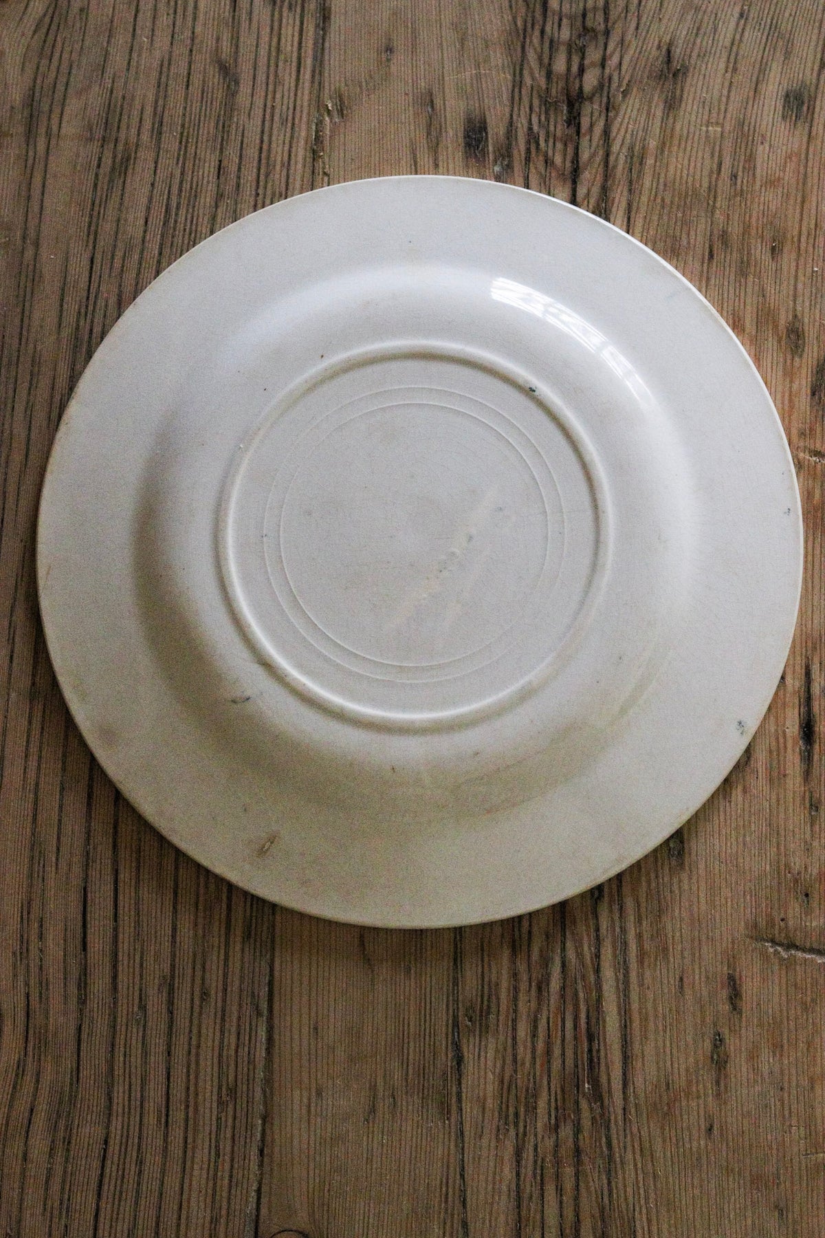 Antique French Transferware Plate with Flowers