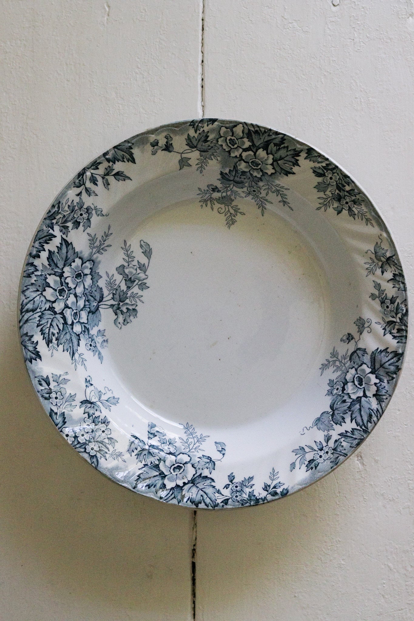 Antique French Transferware Bowl with Flowers
