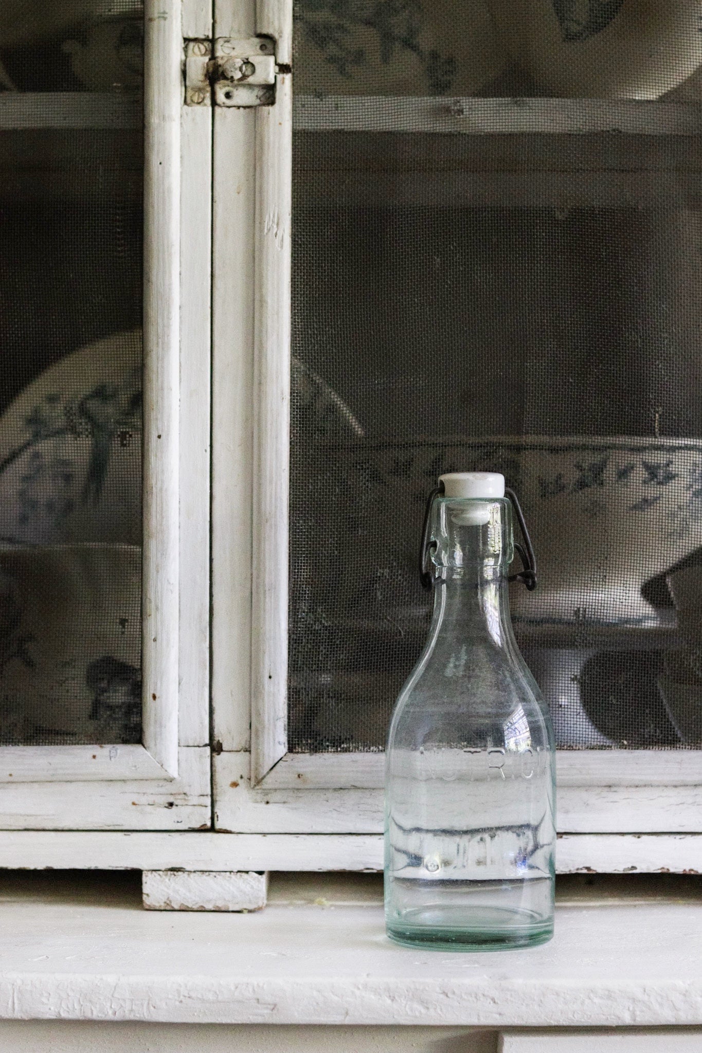 Vintage Bottle with Porcelain Top