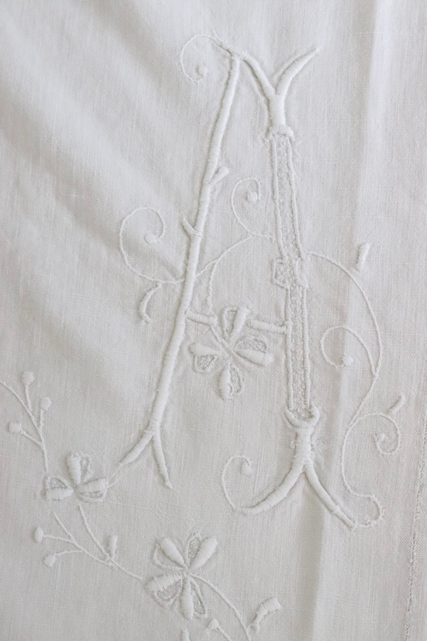 Beautiful French Monogrammed Wedding Sheet