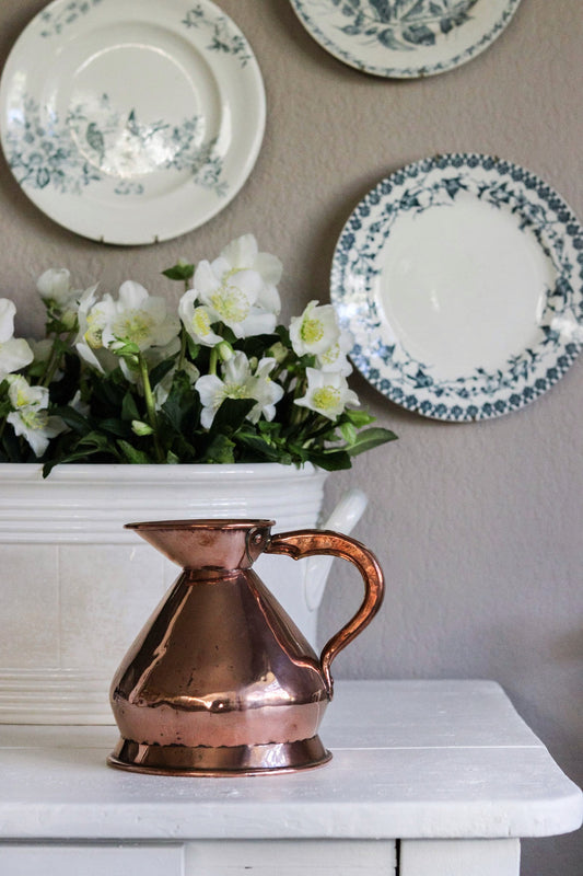Antique English Copper Quart Measuring Jug