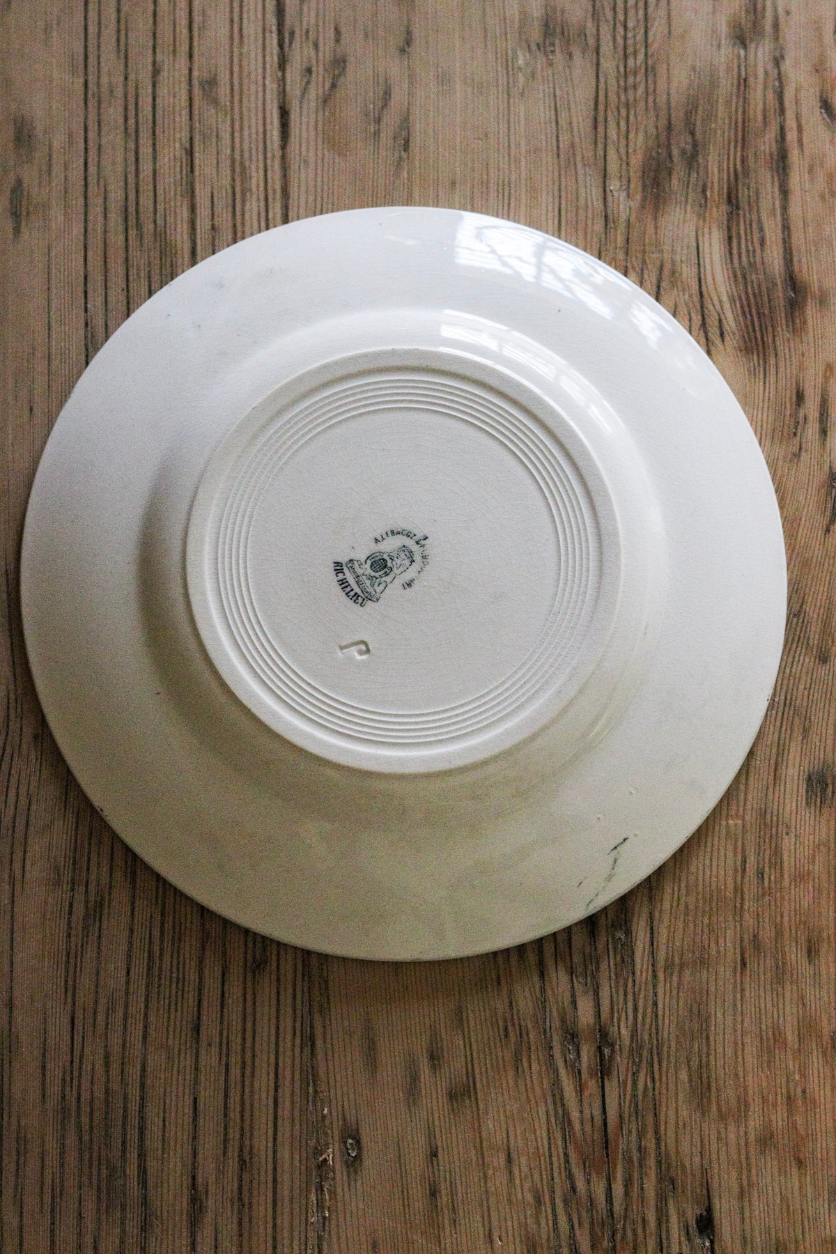 Antique French Transferware Plate with Flowers