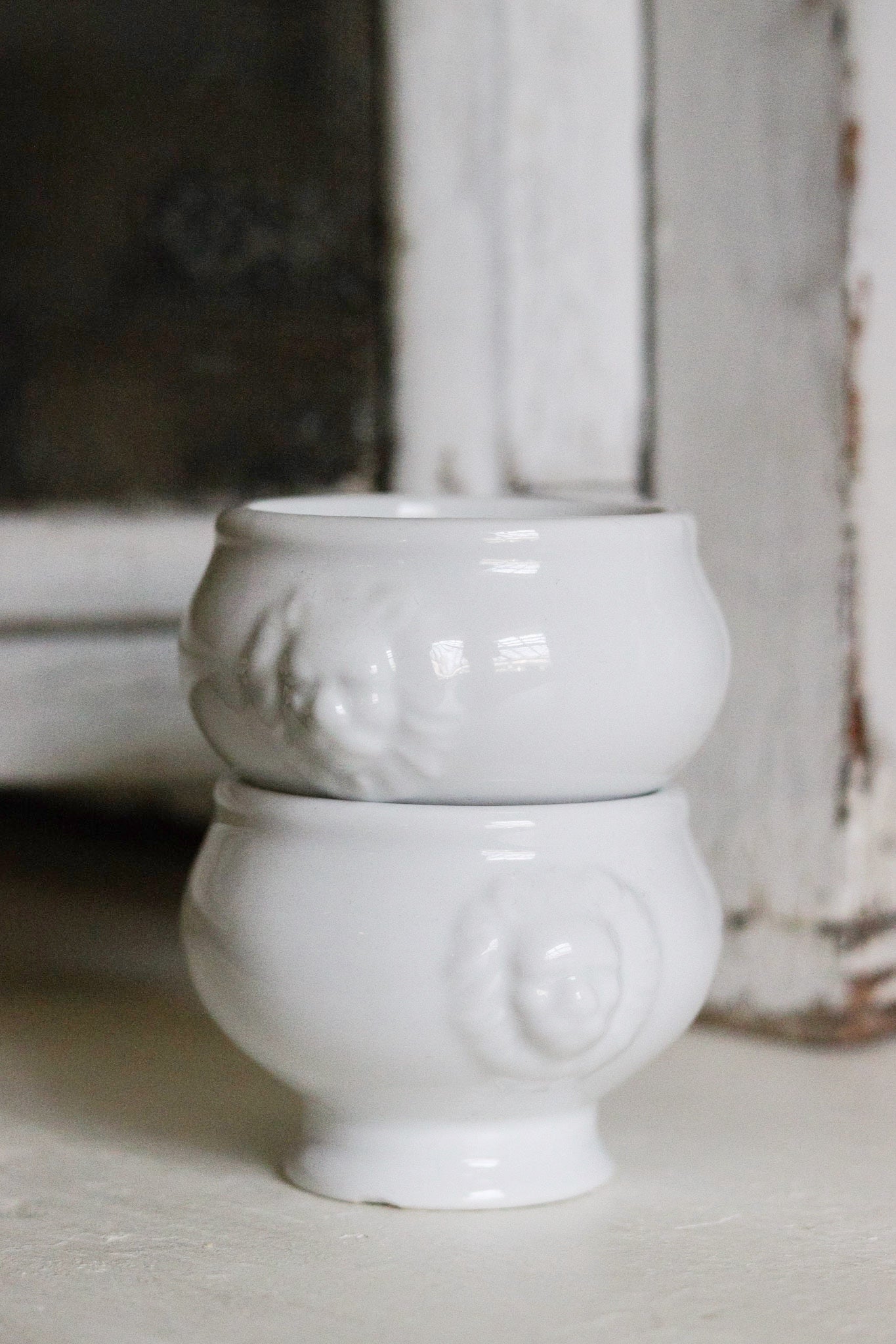 Pair of Petite Vintage French Lion Bowls  - See Description