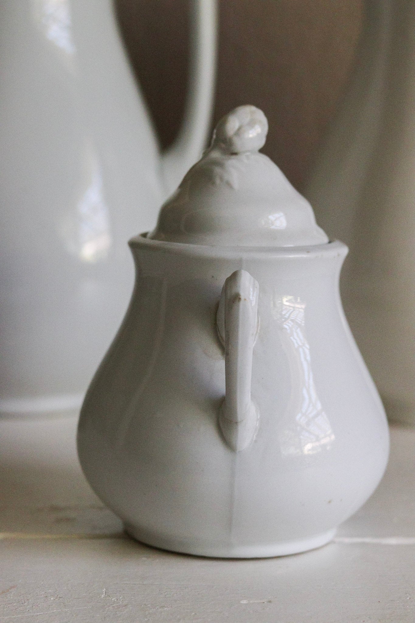 Antique Ironstone Sugar Bowl