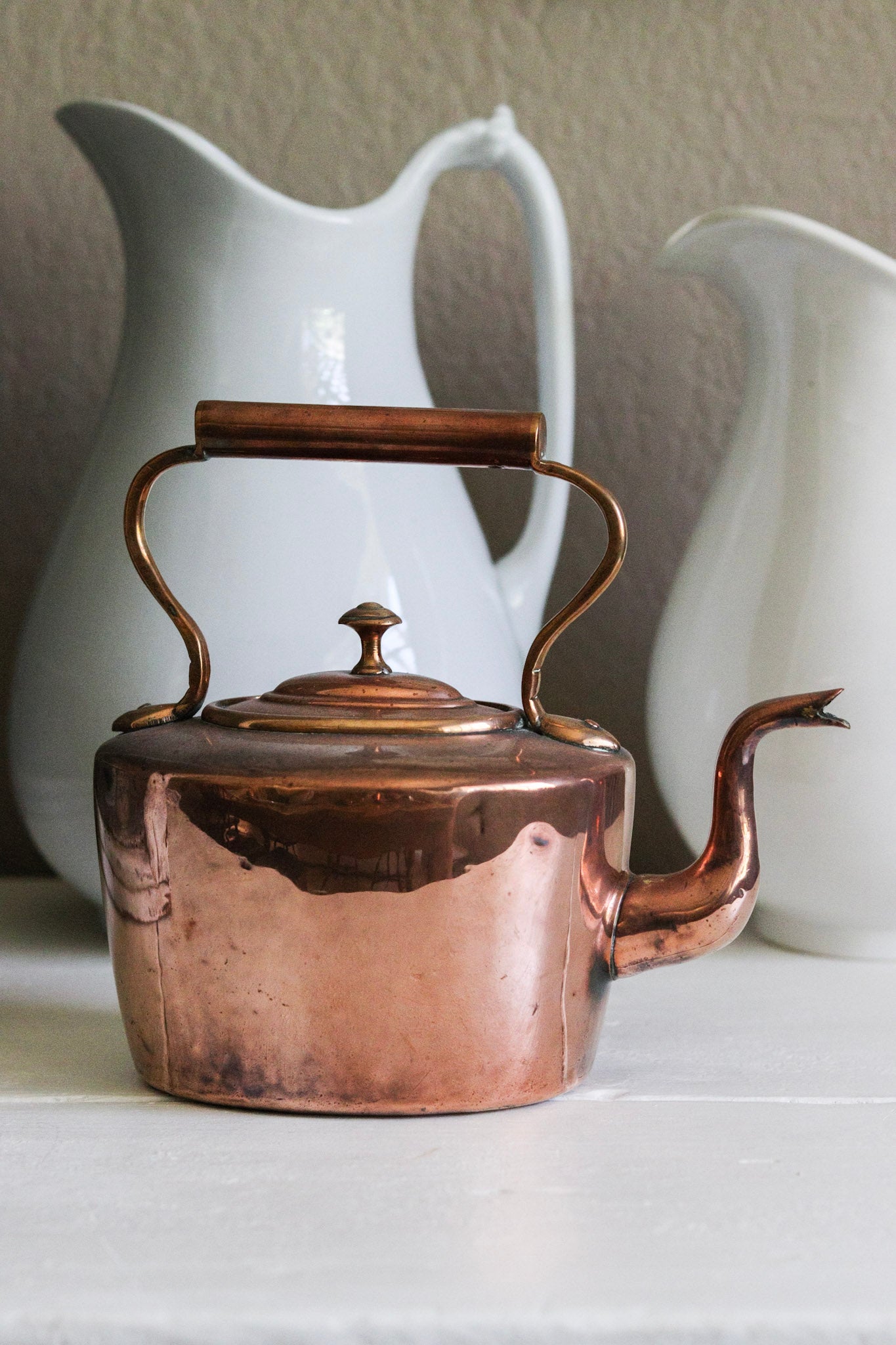 Petite Antique English Copper Kettle