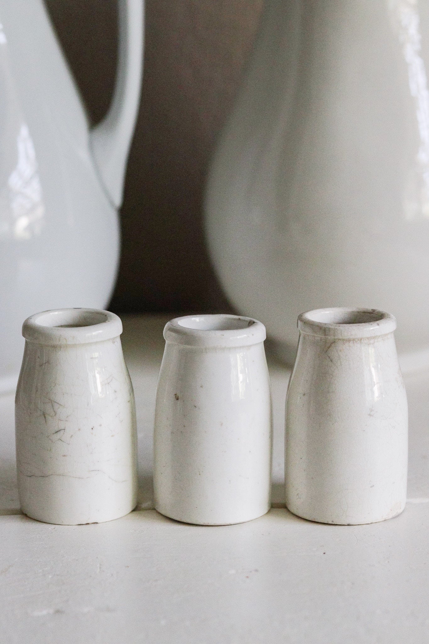 Antique English Churn Pots - Set of Three
