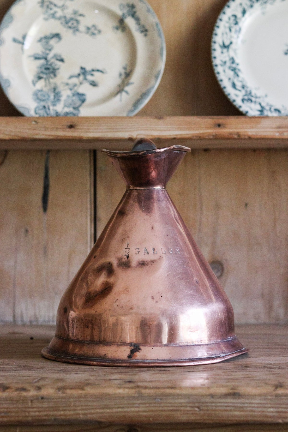 Antique English Copper Half Gallon Measuring Jug