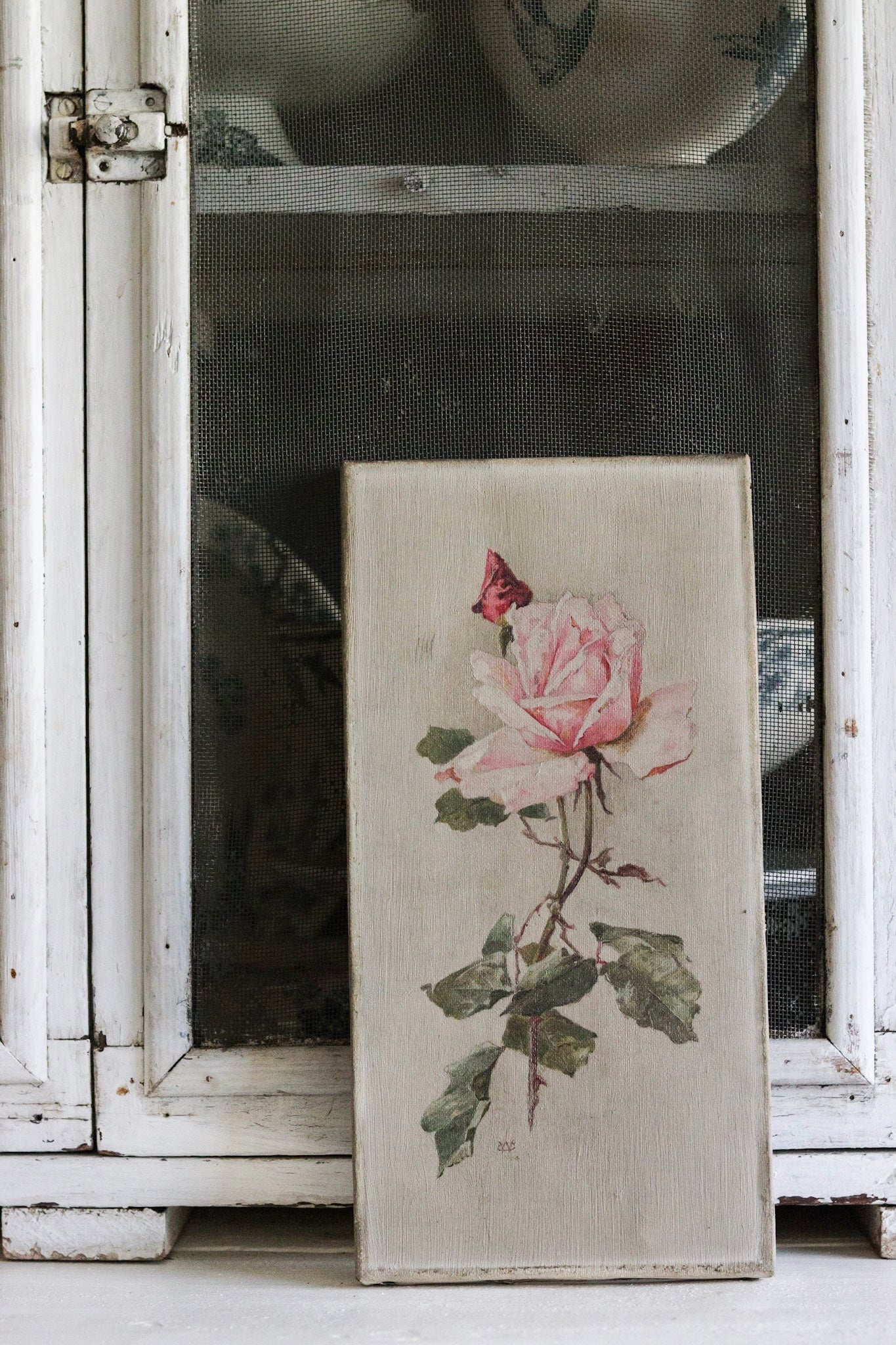 Vintage English Rose Painting