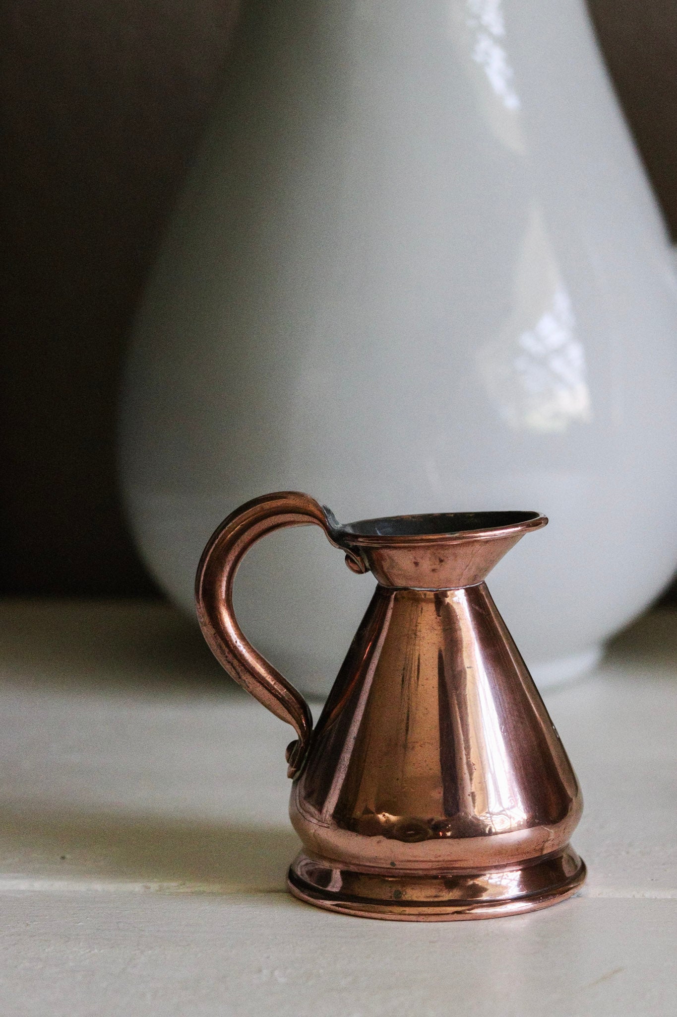 Antique English Copper Gill Measuring Jug