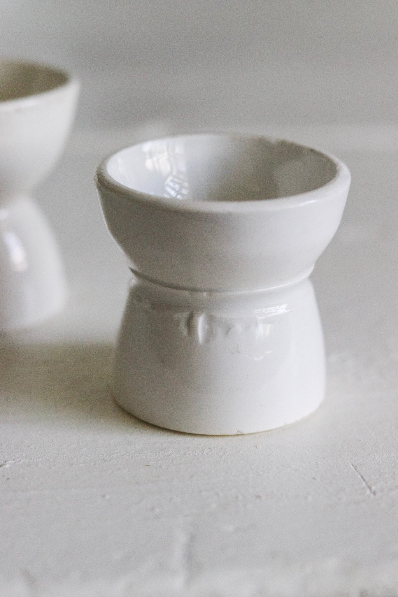 Pair of Antique French Ironstone Egg Cups No.3 - See Description