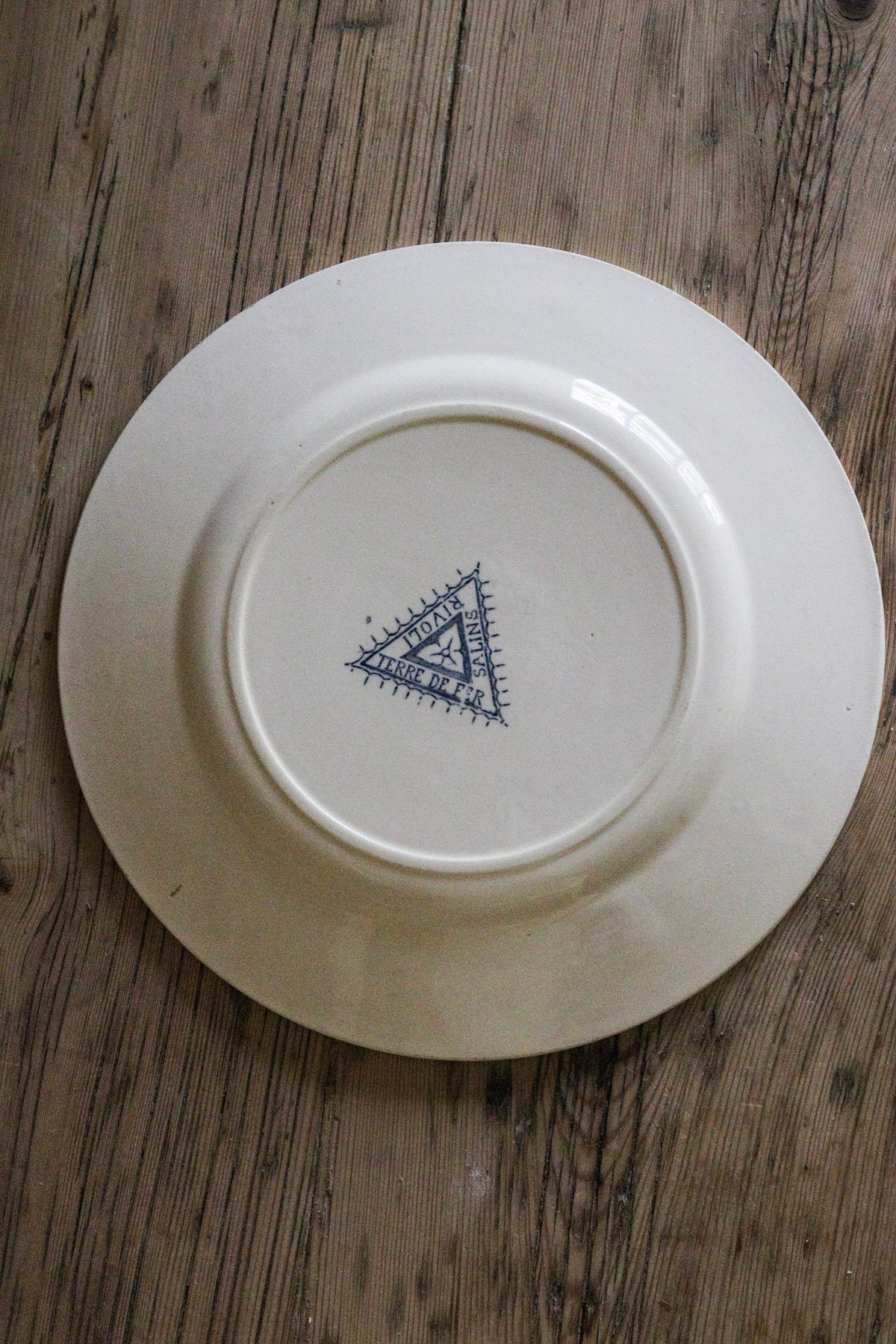 Antique French Transferware Plate with Flowers