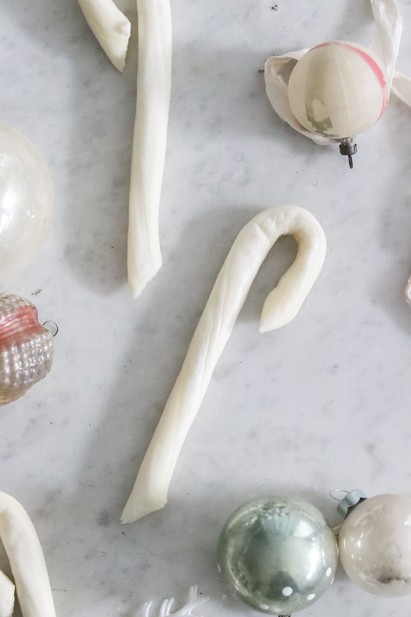 Handcrafted All White Peppermint Candy Canes - Pack of Five